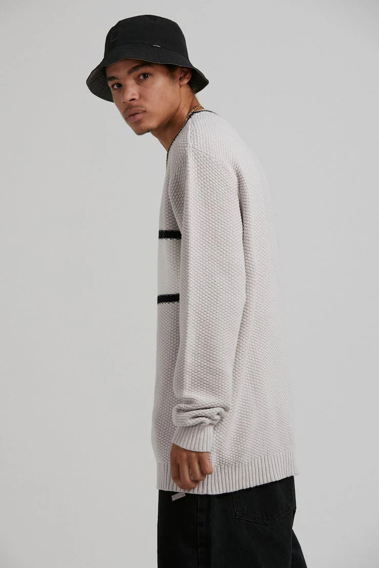 AFENDS MENS Campbell - Unisex Recycled Knit Crew - Glacier - Image 5