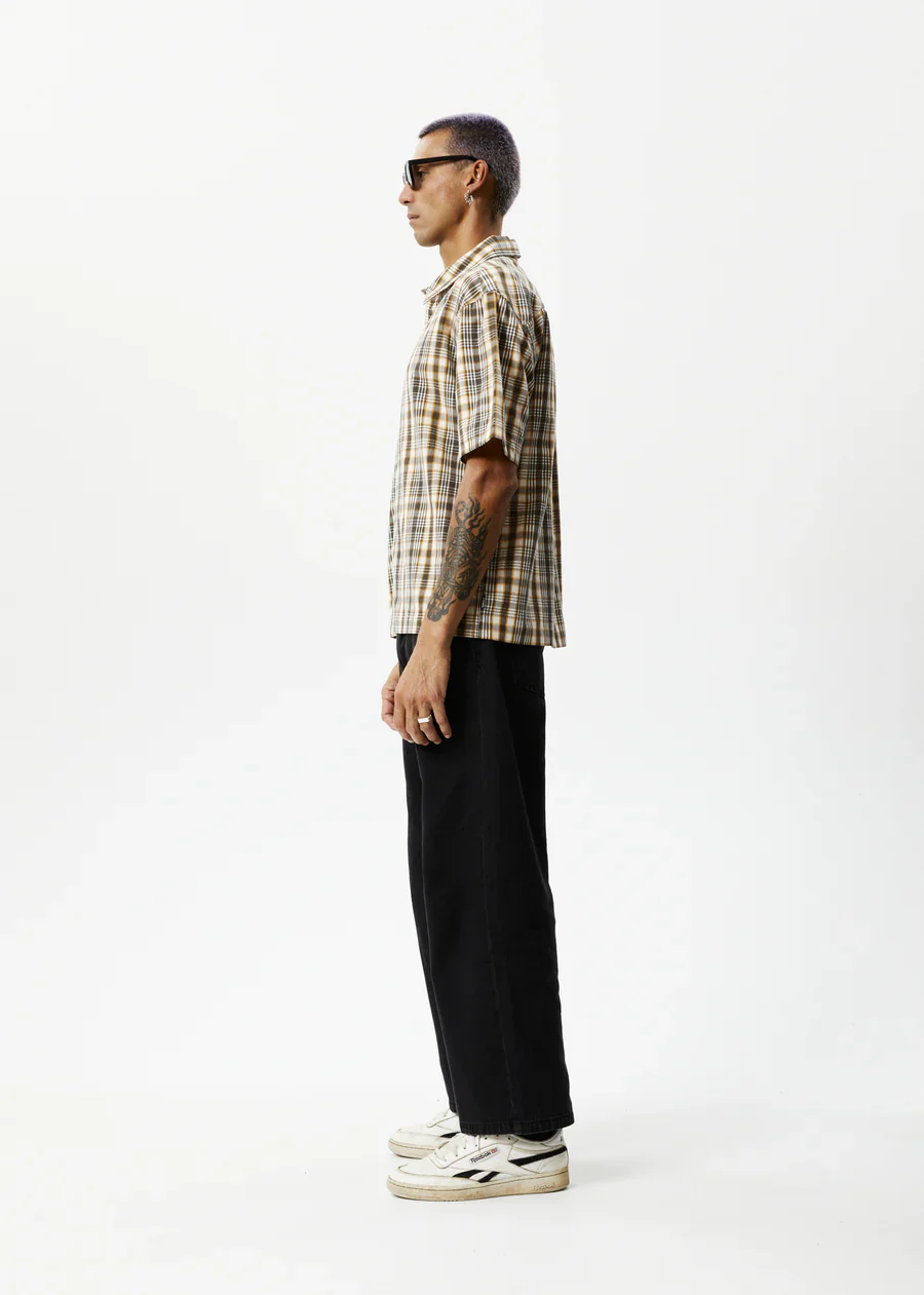 AFENDS Mens Check Out - Short Sleeve Shirt - Moonbeam Check - Image 10