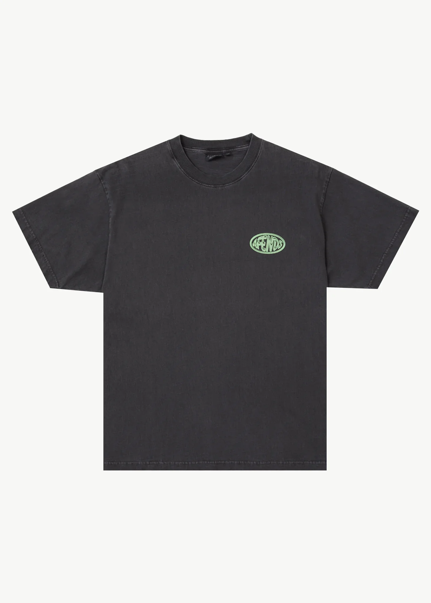 AFENDS Mens Frogga - Heavy Boxy Fit Tee - Stone Black - Image 2