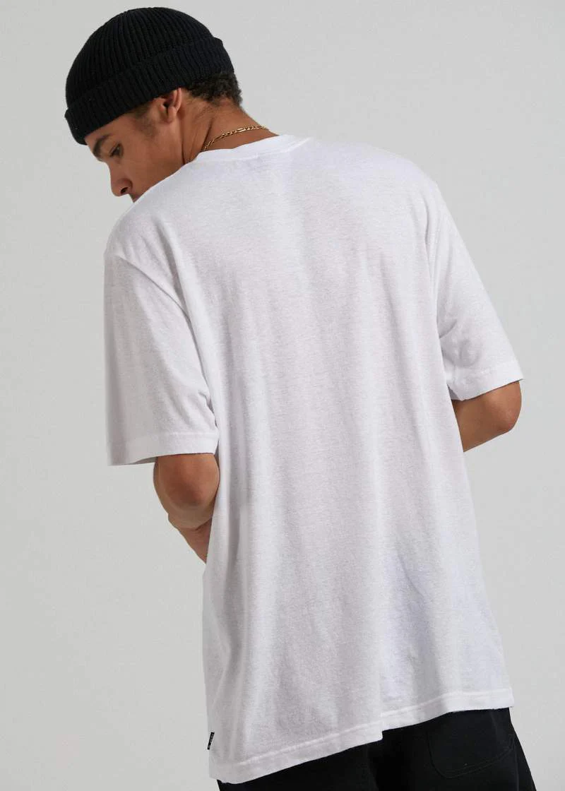 AFENDS MENS Other Days - Retro Fit T-Shirt - White - Image 4