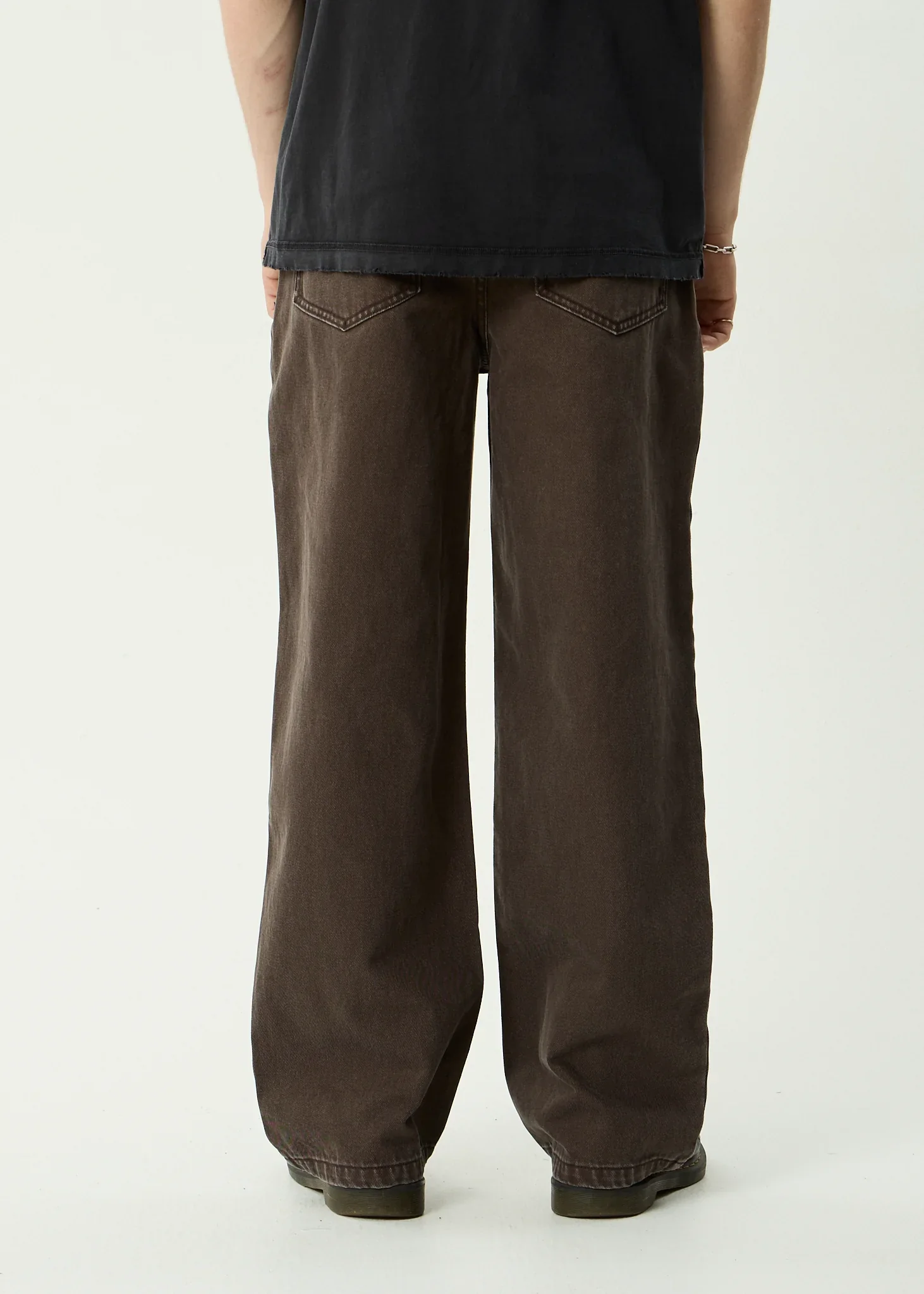 AFENDS Mens Pablo Denim Baggy Fit Jean in Washed Coffee - Image 4