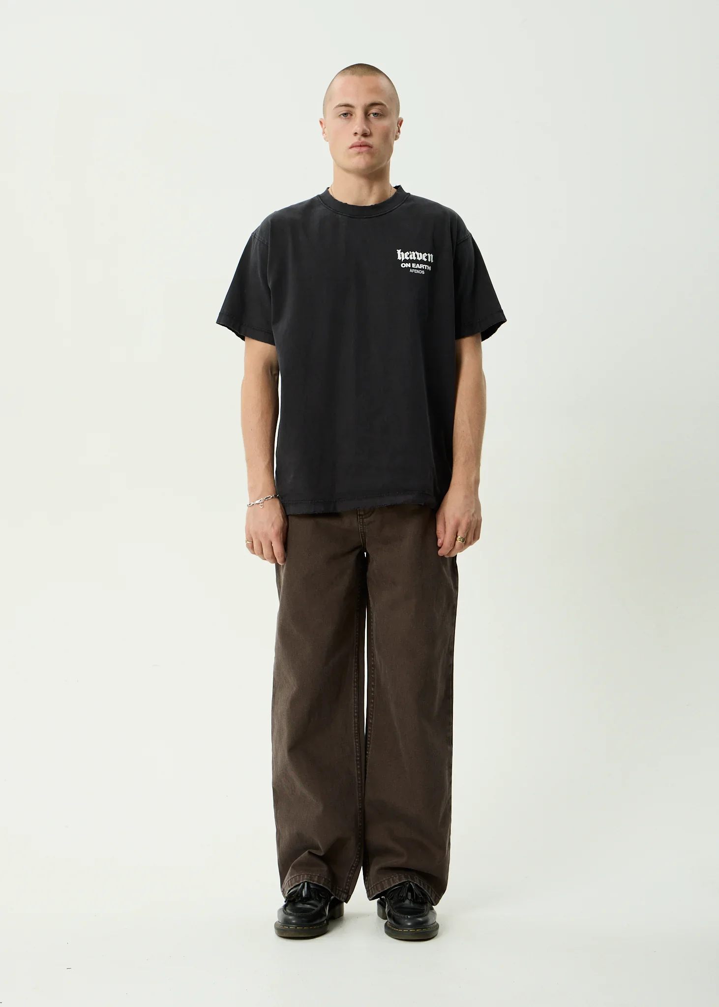 AFENDS Mens Pablo Denim Baggy Fit Jean in Washed Coffee - Image 5