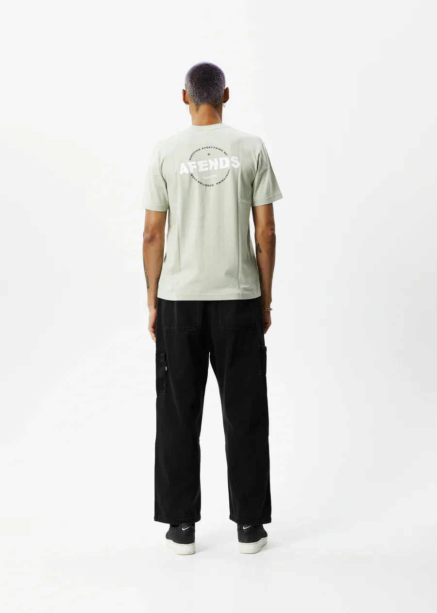 AFENDS Mens Questions - Graphic Retro T- Shirt - Eucalyptus - Image 7