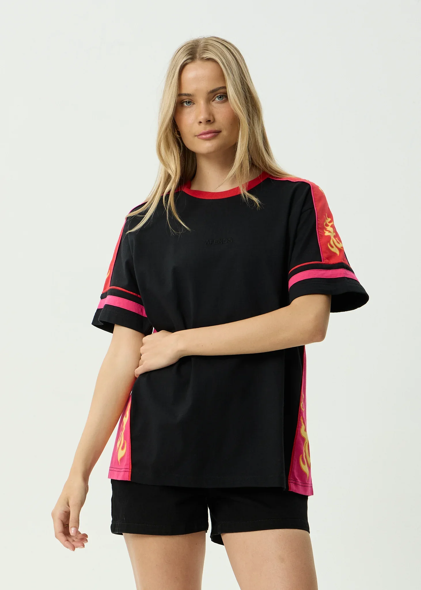 AFENDS Womens Dolphin Derby Oversized Tee in Black - Image 3