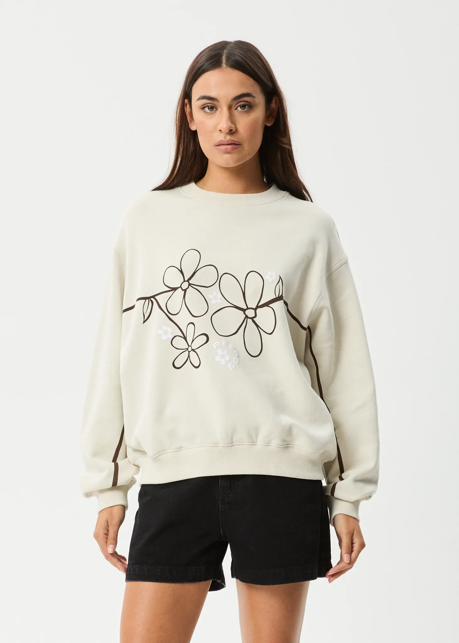 AFENDS Womens Tranquil Crew Neck Jumper - Moonbeam - Image 3