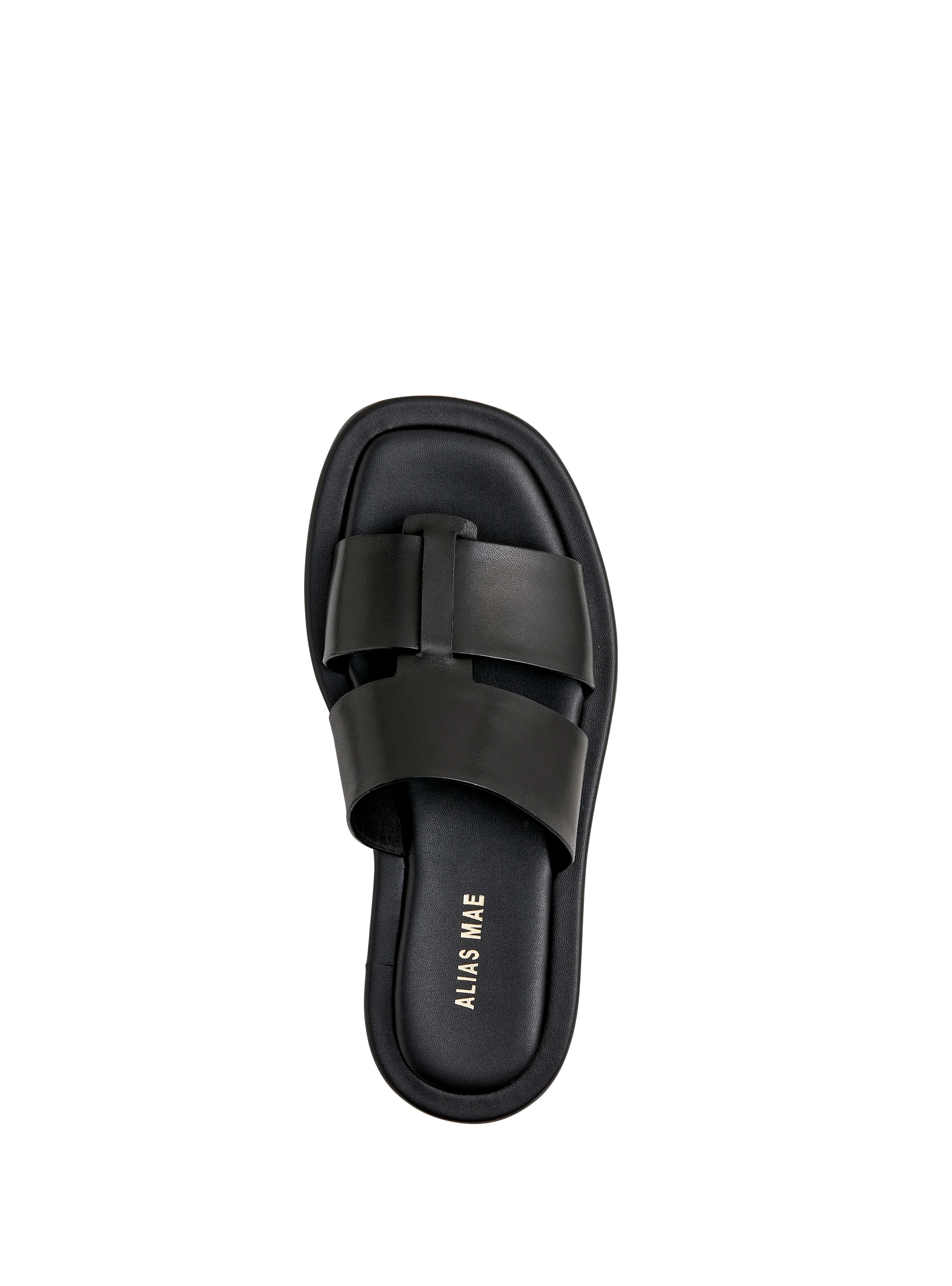 ALIAS MAE Womens Kerryn Slides - Black Leather - Image 6