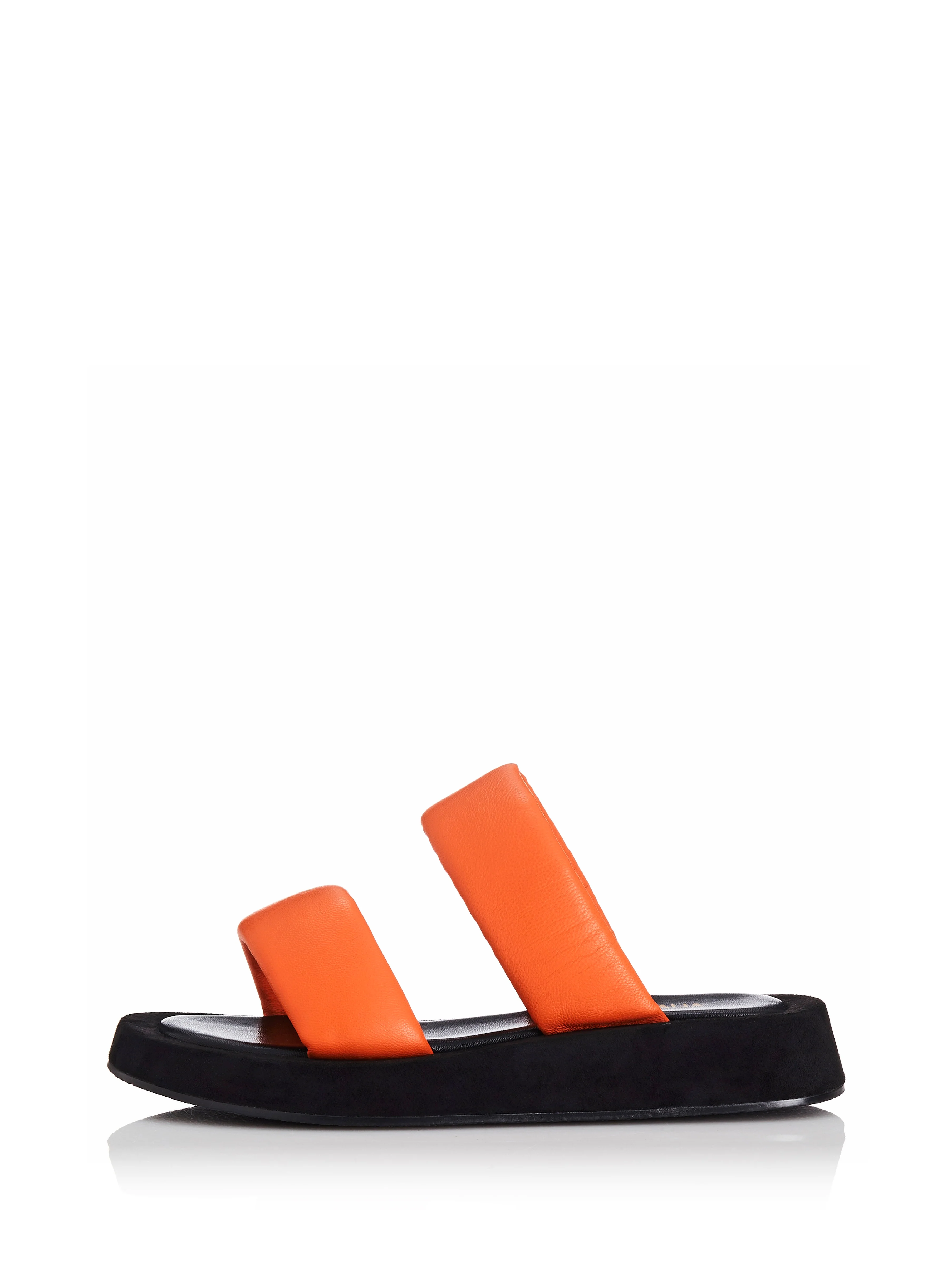 ALIAS MAE Womens Poe Leather Slides Orange Leather - Image 4