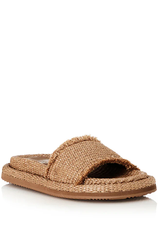 ALIAS MAE Womens Tyla Pecan Raffia Slides