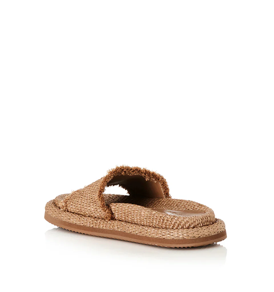 ALIAS MAE Womens Tyla Pecan Raffia Slides - Image 5