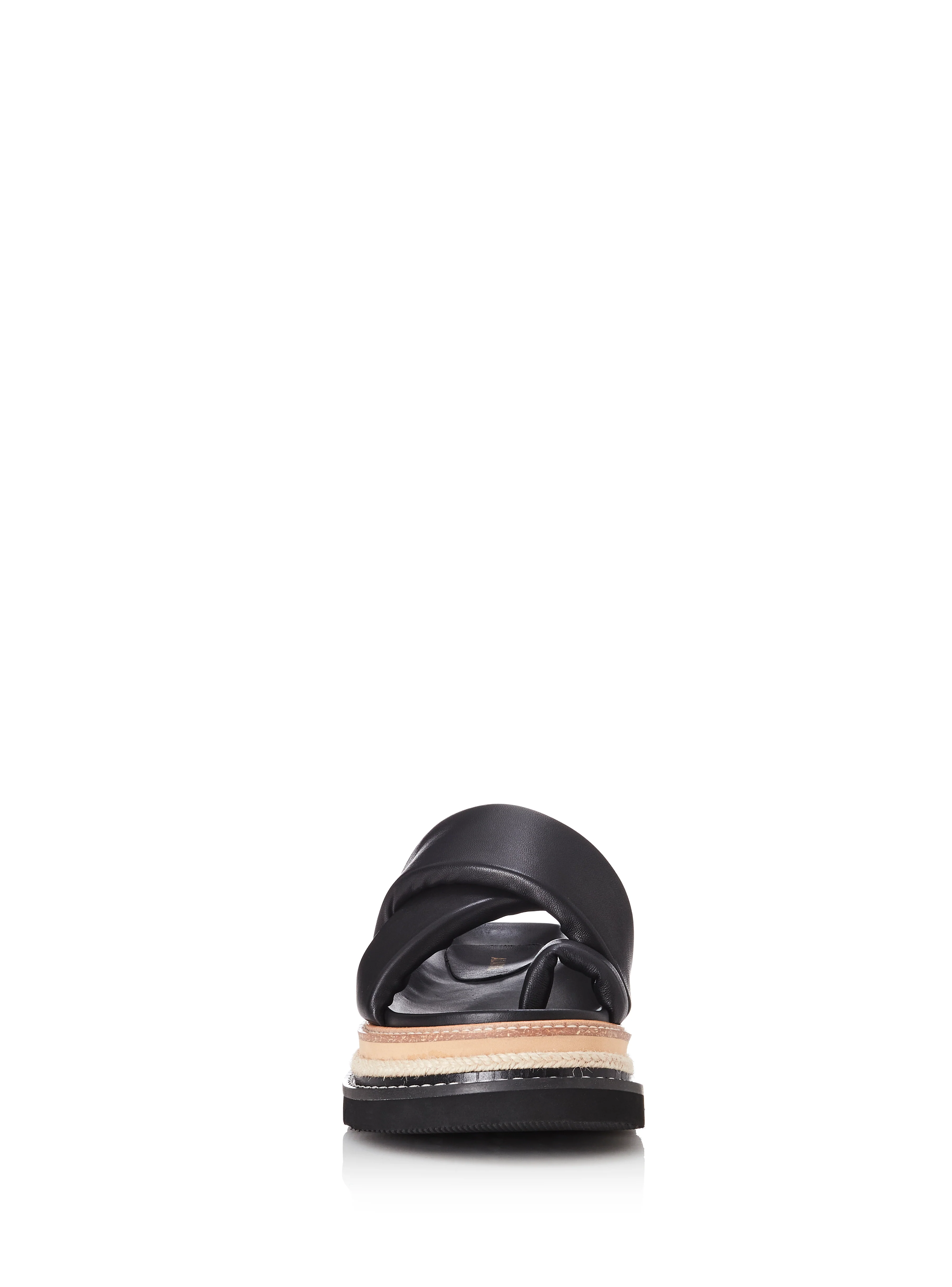 ALIAS MAE Womens Venga Black Leather Slides - Image 6