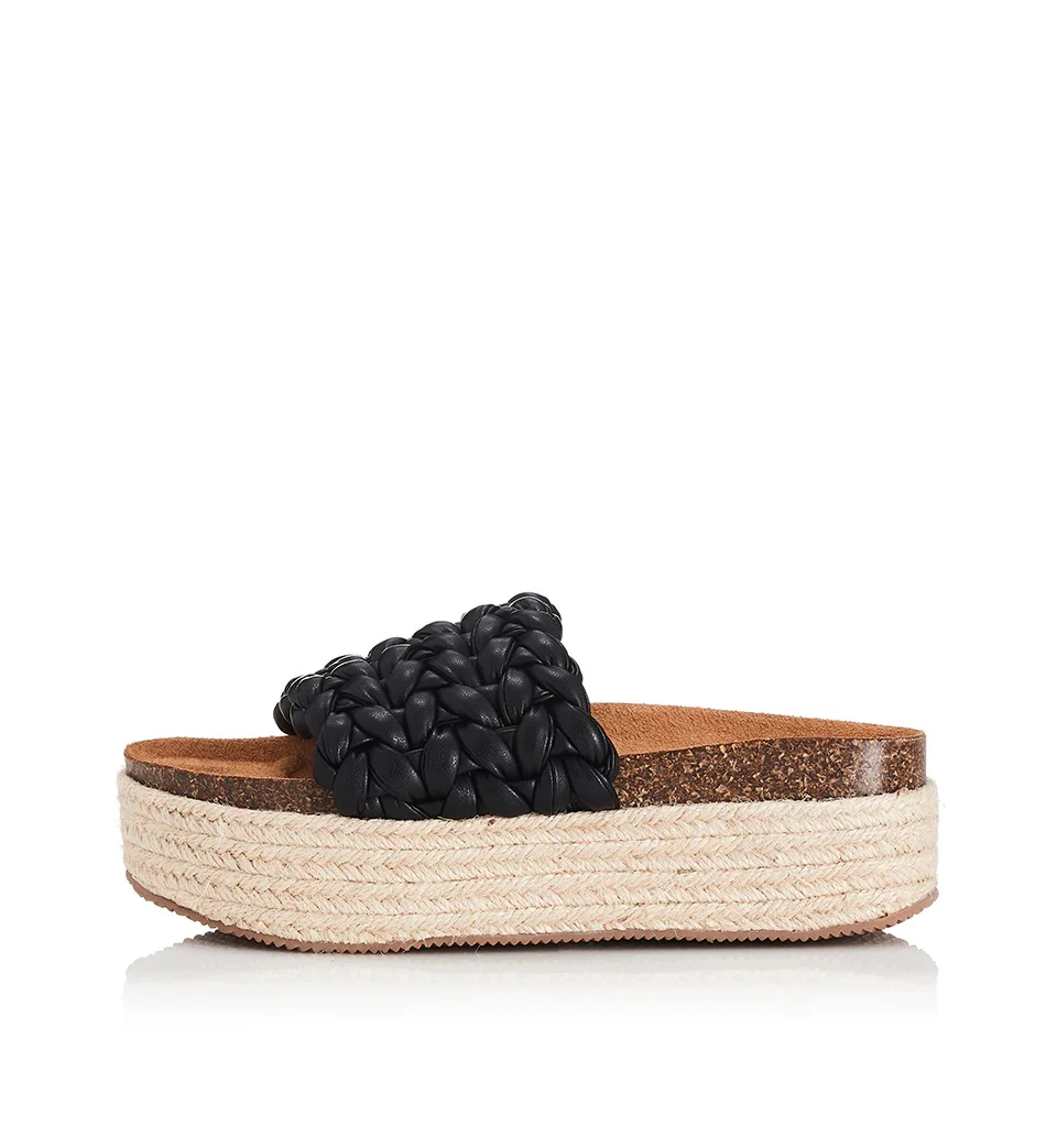 ALIAS MAE Womens Wilma Flatform Slides Black - Image 4