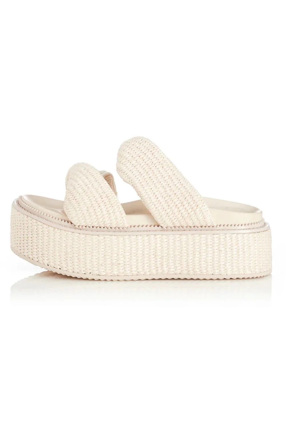 ALIAS MAE Womens Yvette Chunky Flatform Sandals - Bone Raffia