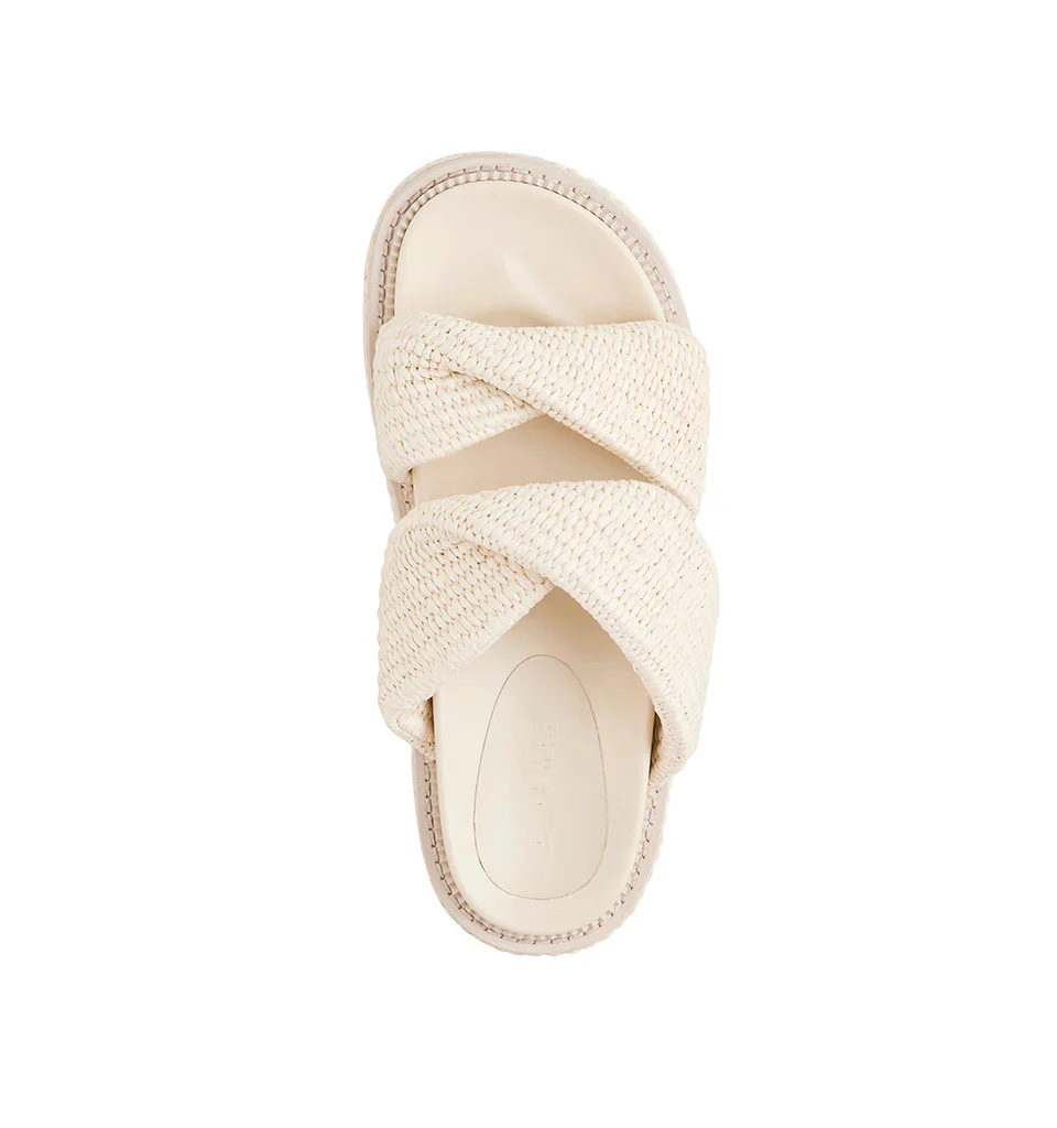 ALIAS MAE Womens Yvette Chunky Flatform Sandals - Bone Raffia - Image 4