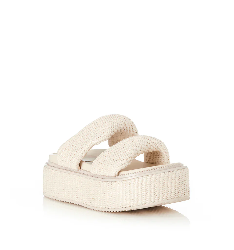 ALIAS MAE Womens Yvette Chunky Flatform Sandals - Bone Raffia - Image 5