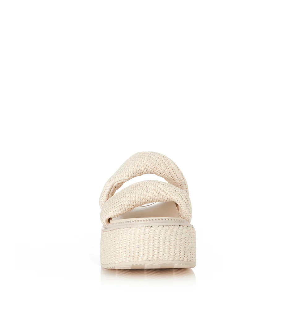 ALIAS MAE Womens Yvette Chunky Flatform Sandals - Bone Raffia - Image 6