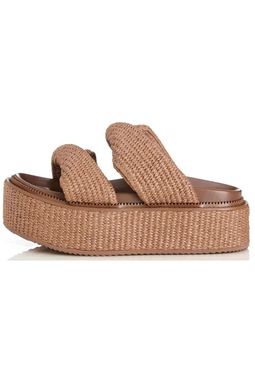 ALIAS MAE Womens Yvette Chunky Flatform Sandals - Pecan Raffia