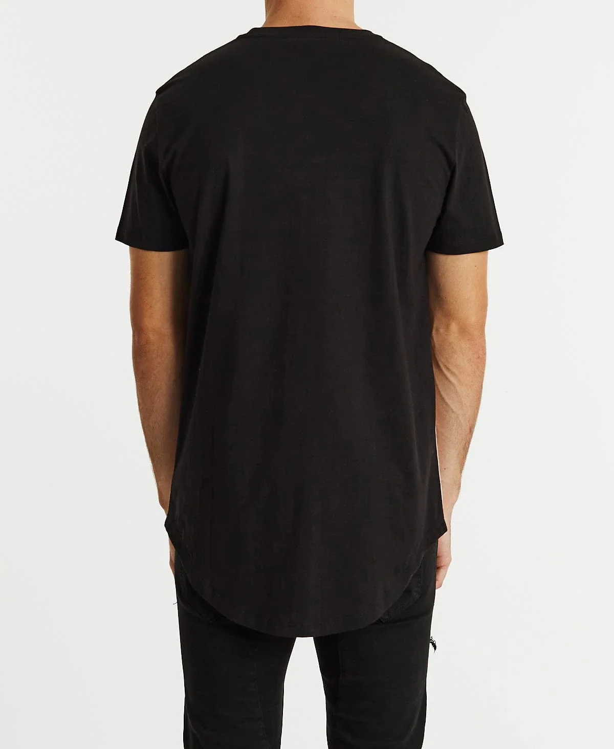 AMERICAIN Mens Decider Dual Curved Hem Tee Shirt Jet Black - Image 4