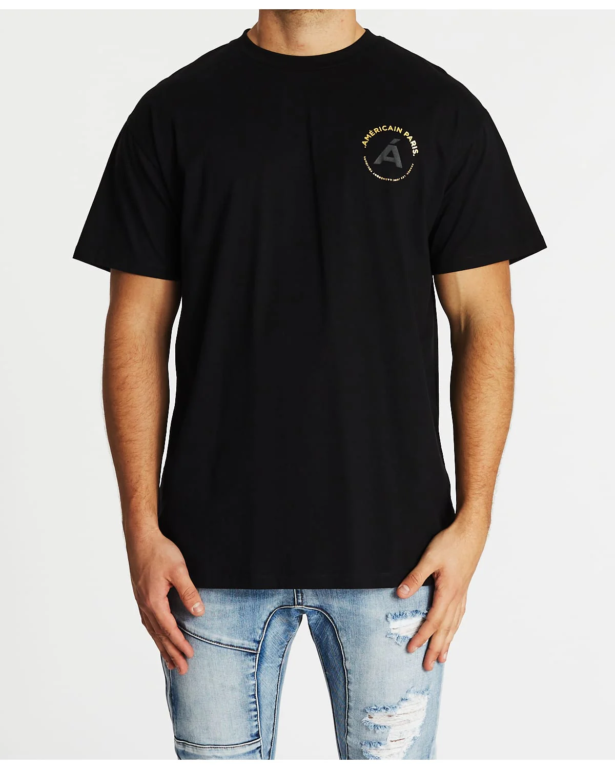 AMERICAIN Mens Jusqua La Fin Oversized Tee - Jet Black - Image 6