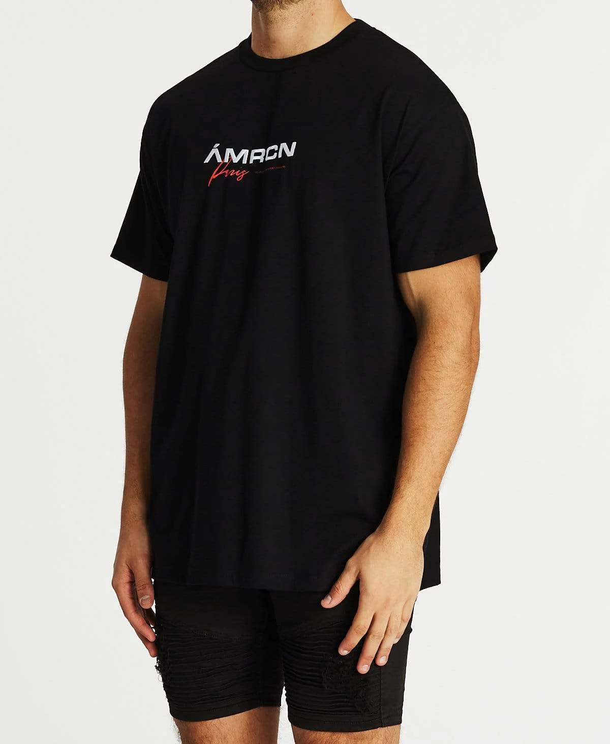 AMERICAIN Mens Le Meme Oversized Tee - Jet Black - Image 3