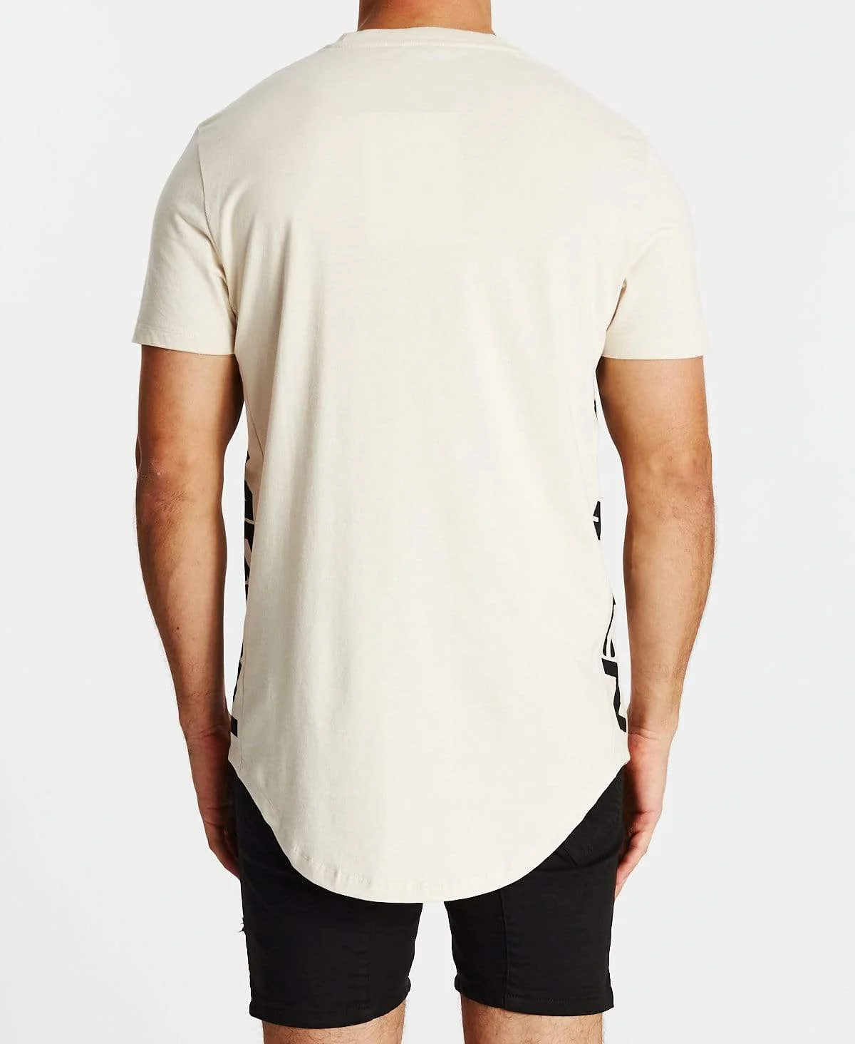 AMERICAIN Mens Le Million Dual Curved Hem Tee Shirt - Sand - Image 7