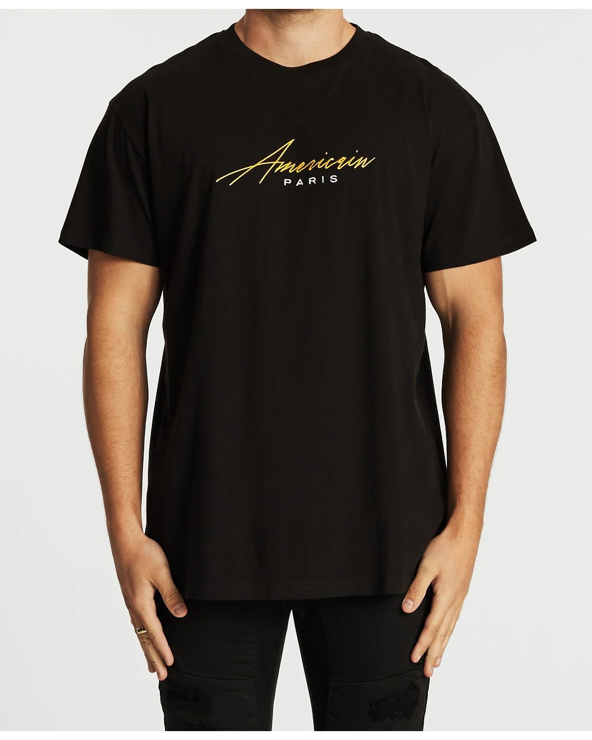 Americain MENS STELLAIRE OVERSIZED TEE - JET BLACK - Image 3