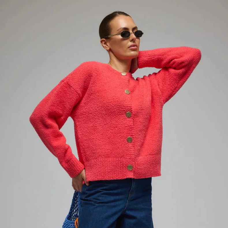 ARAMINTA JAMES Womens Aime Cardigan Coral - Image 5
