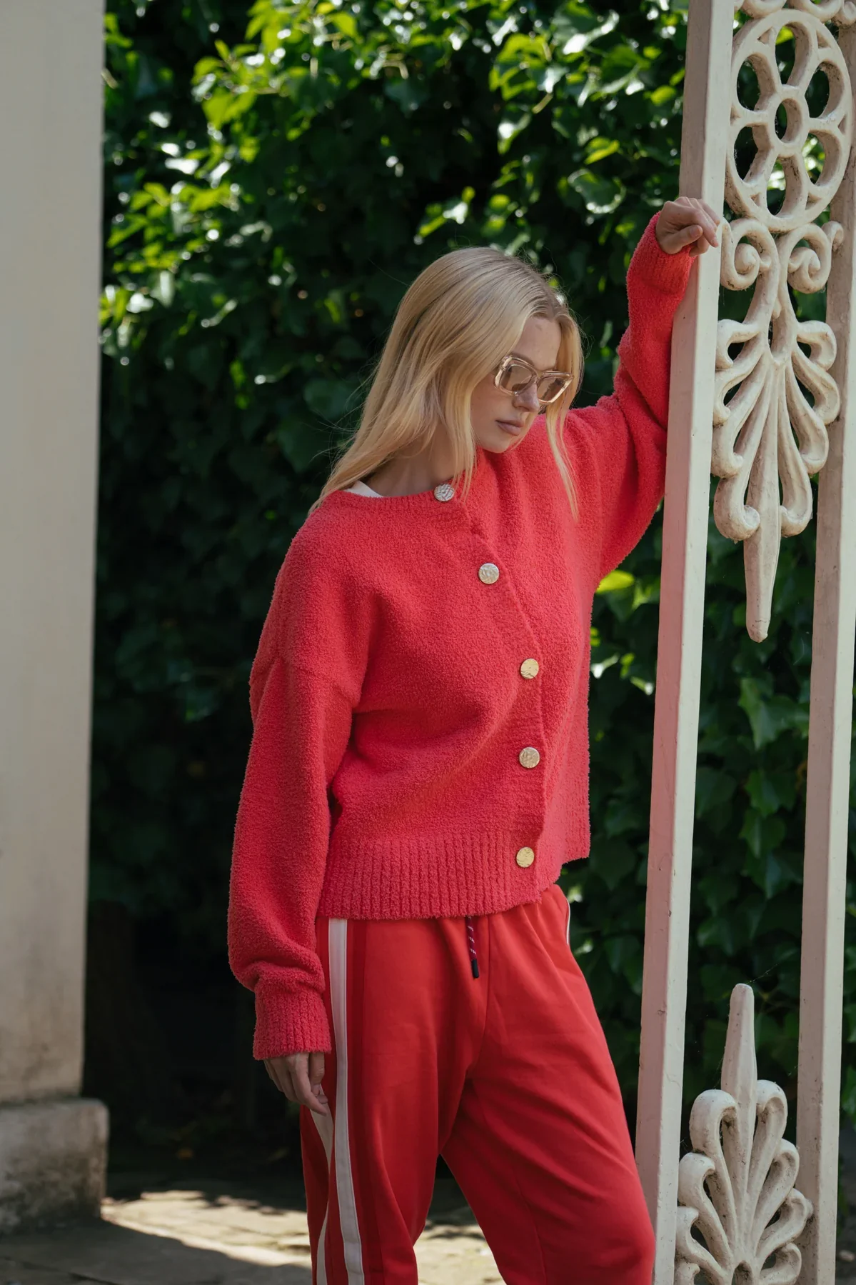 ARAMINTA JAMES Womens Aime Cardigan Coral - Image 8