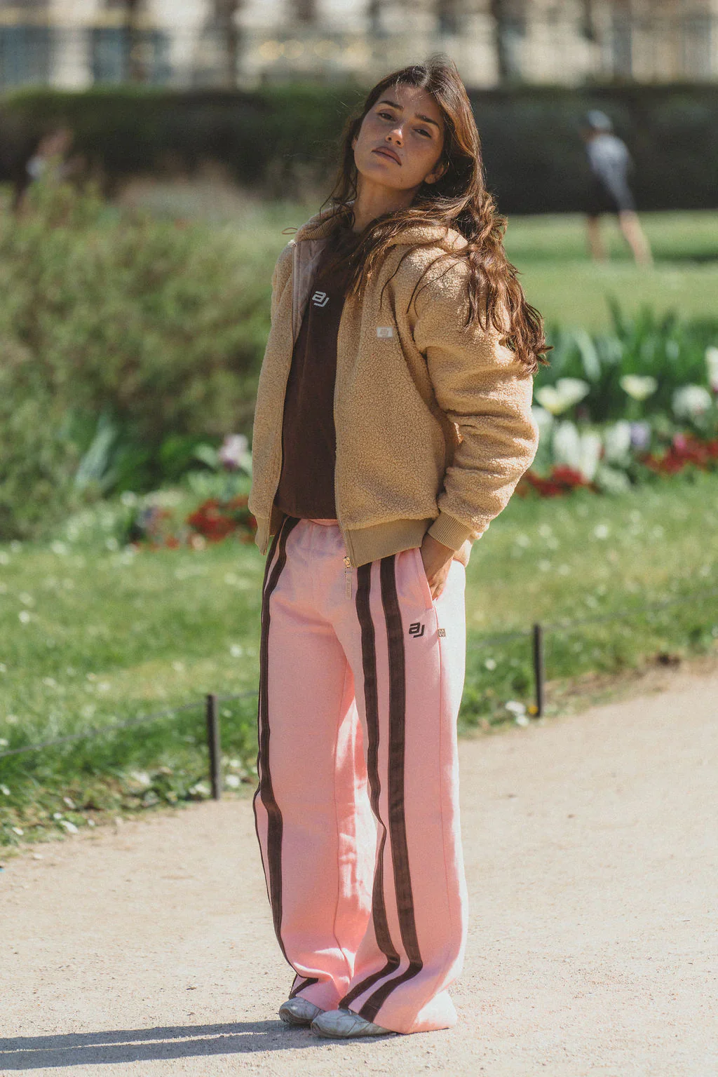 ARAMINTA JAMES Womens AJ Logo Stripe Trackpant in Rose Quartz - Image 5