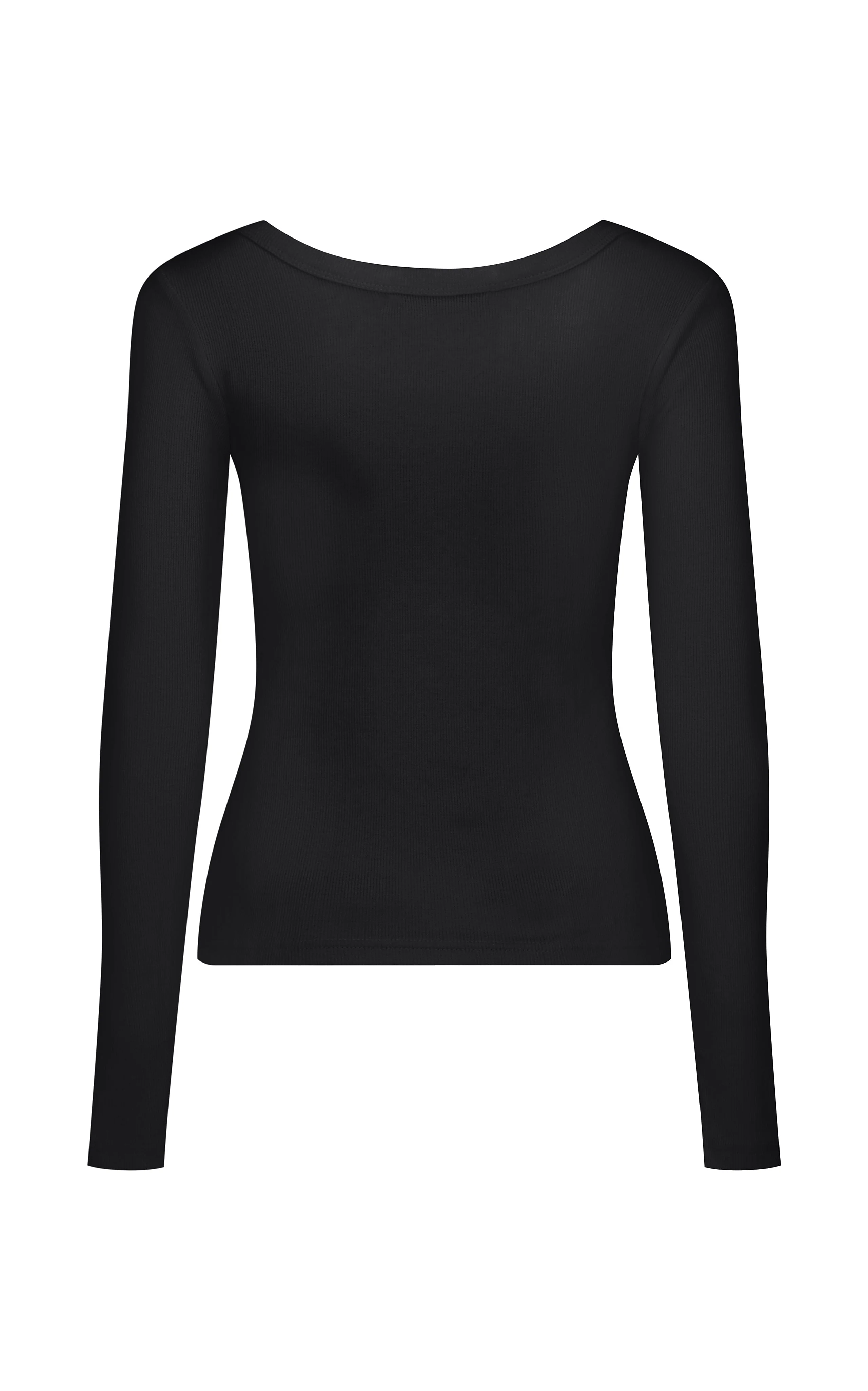 ARAMINTA JAMES Womens Monogram Long Sleeve Top Noir - Image 3