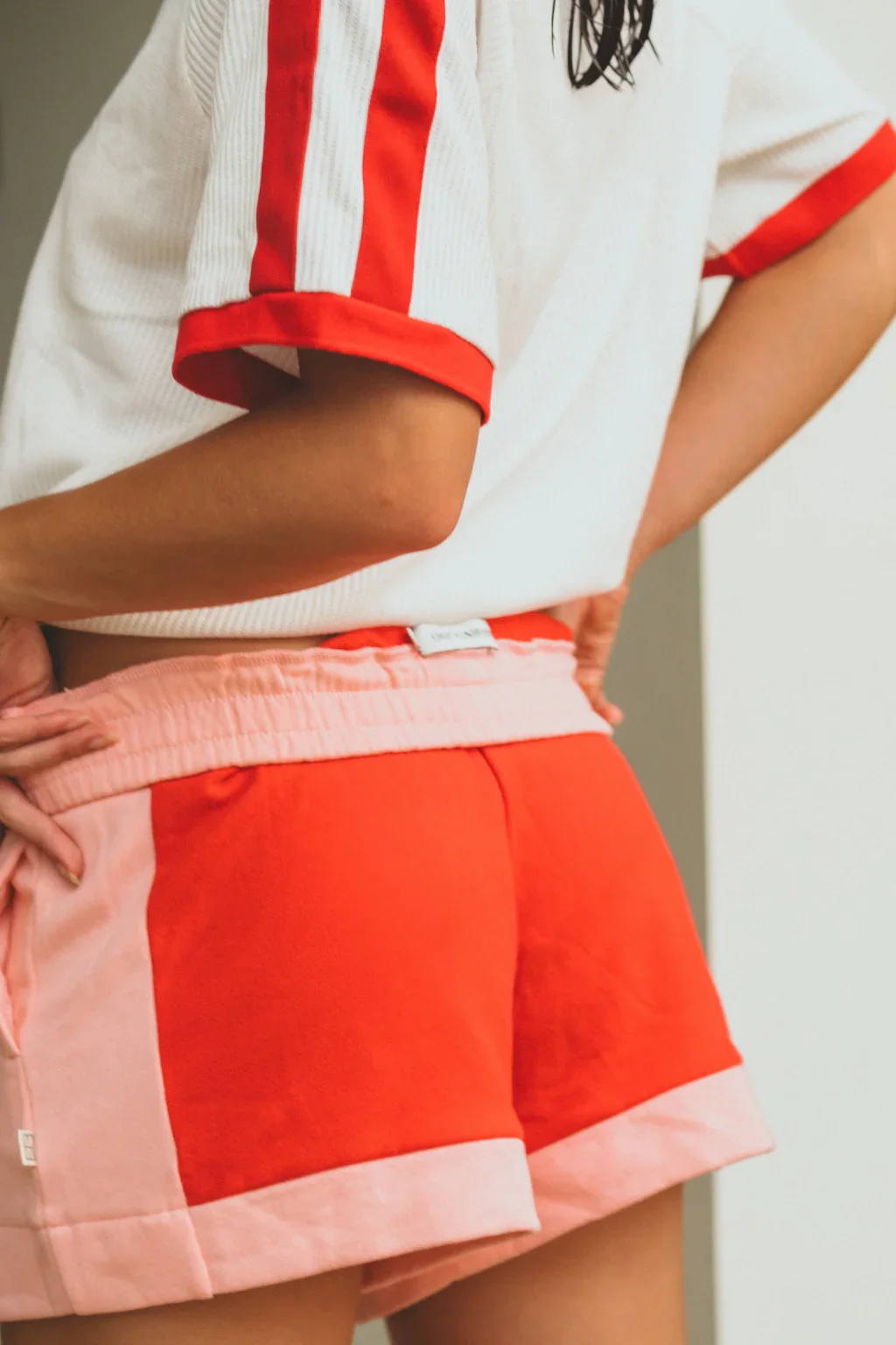 ARAMINTA JAMES Womens Retro Track Short in Poppy Red - Image 5