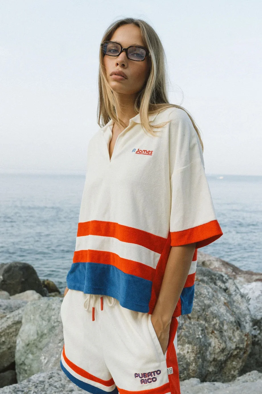 ARAMINTA JAMES Womens Rico Terry Shirt in Coconut
