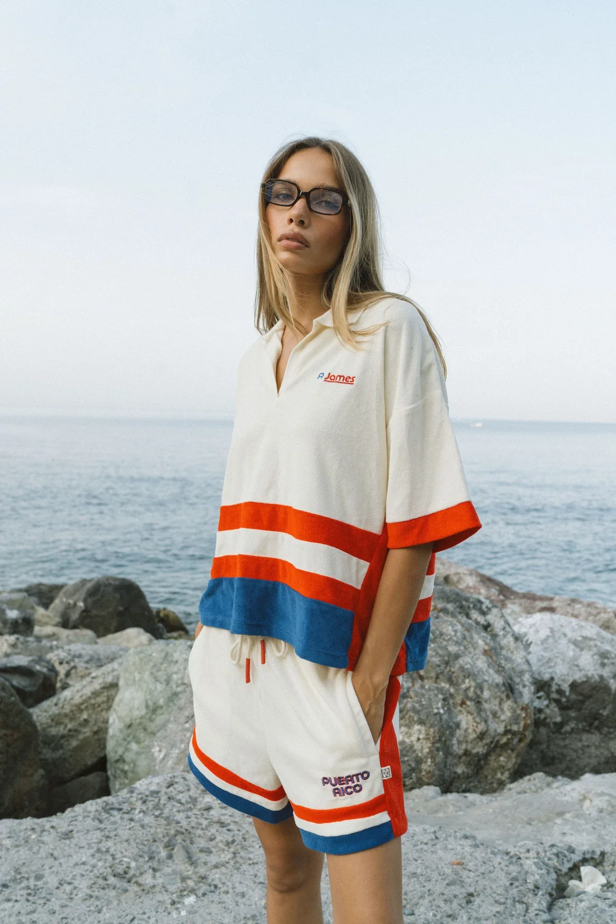 ARAMINTA JAMES Womens Rico Terry Shirt in Coconut - Image 7