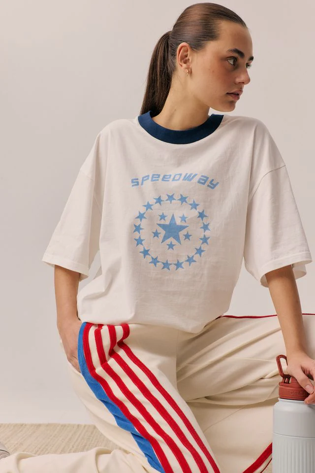 ARAMINTA JAMES Womens Speedway Oversized Tee in Snow - Image 3