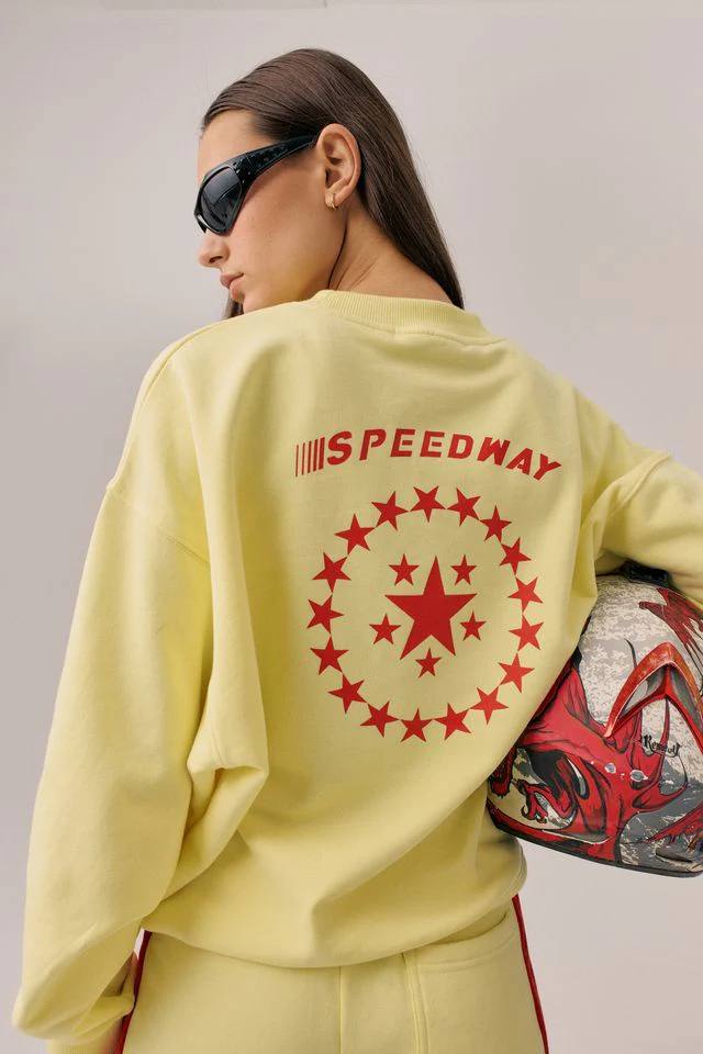 ARAMINTA JAMES Womens Speedy Sweatshirt in Yellow Iris