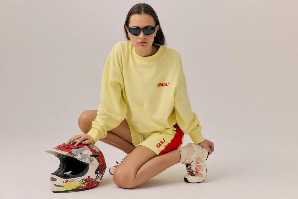 ARAMINTA JAMES Womens Speedy Sweatshirt in Yellow Iris - Image 5