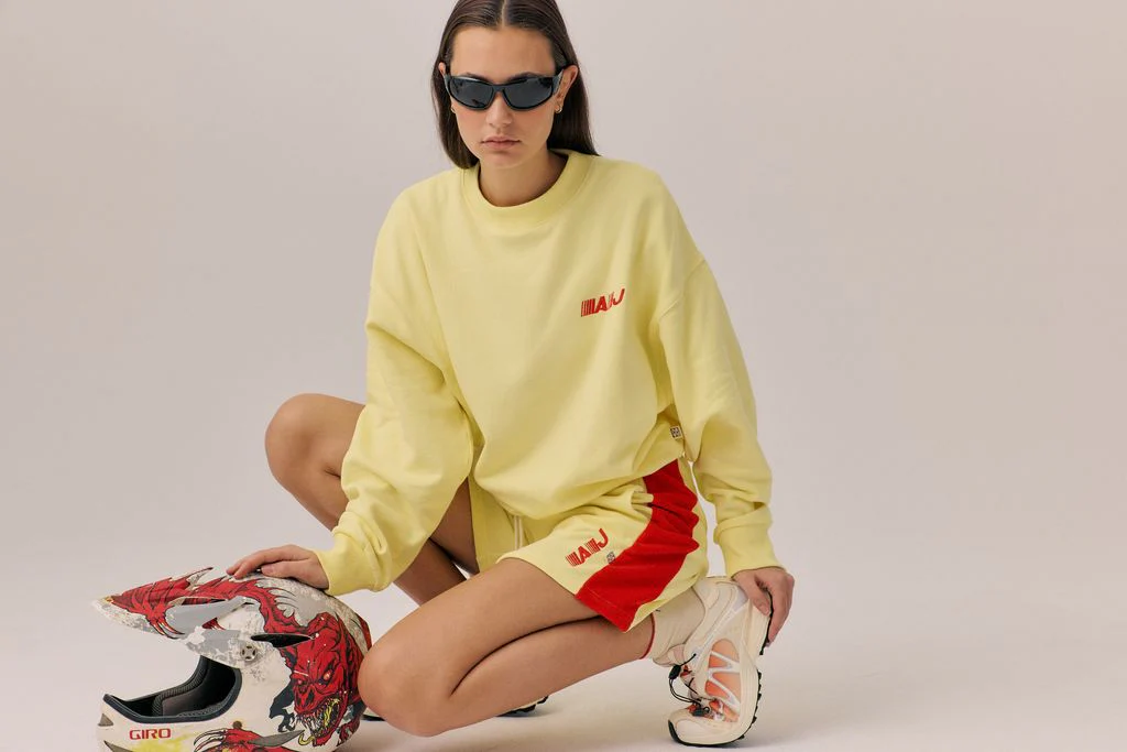 ARAMINTA JAMES Womens Speedy Sweatshirt in Yellow Iris - Image 6