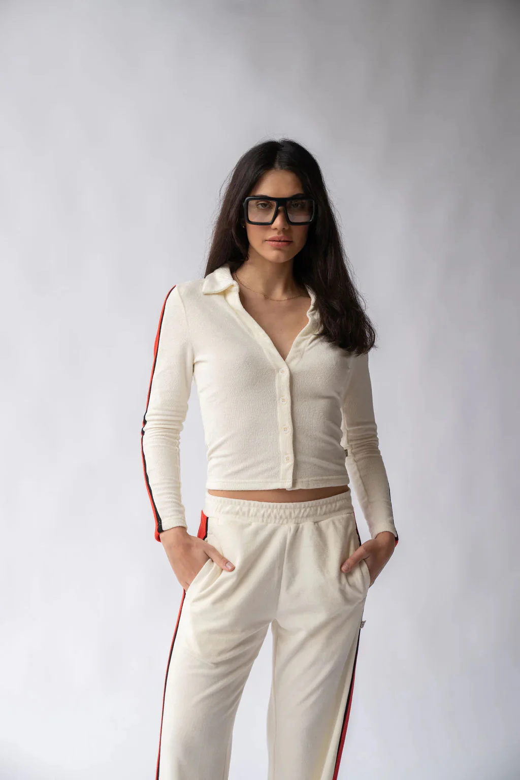 ARAMINTA JAMES Womens Sportif Cardigan - Coconut - Image 5