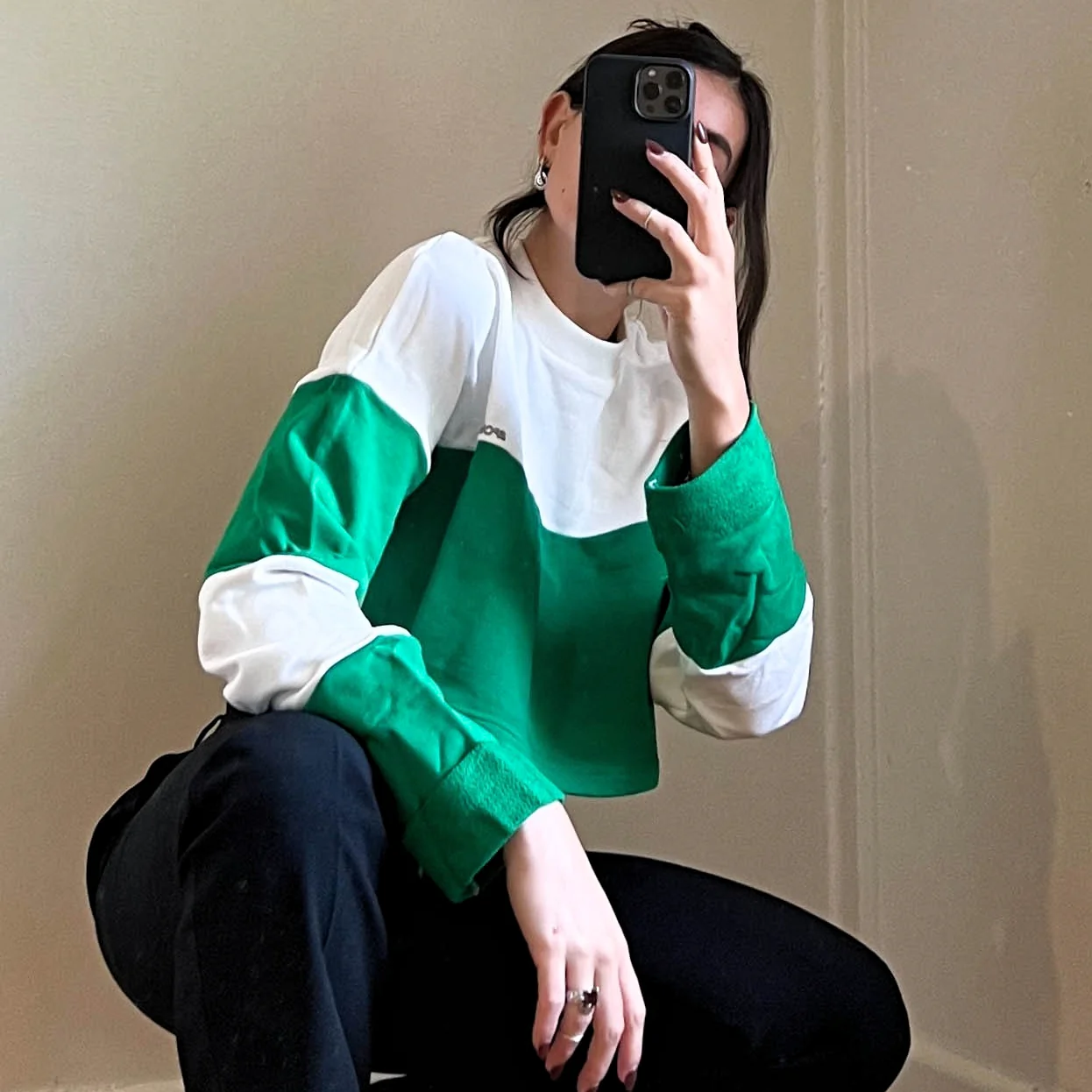 ATOIR SPORTS CLUB Womens Team Player Crop Jumper - White & Kelly Green - Image 14