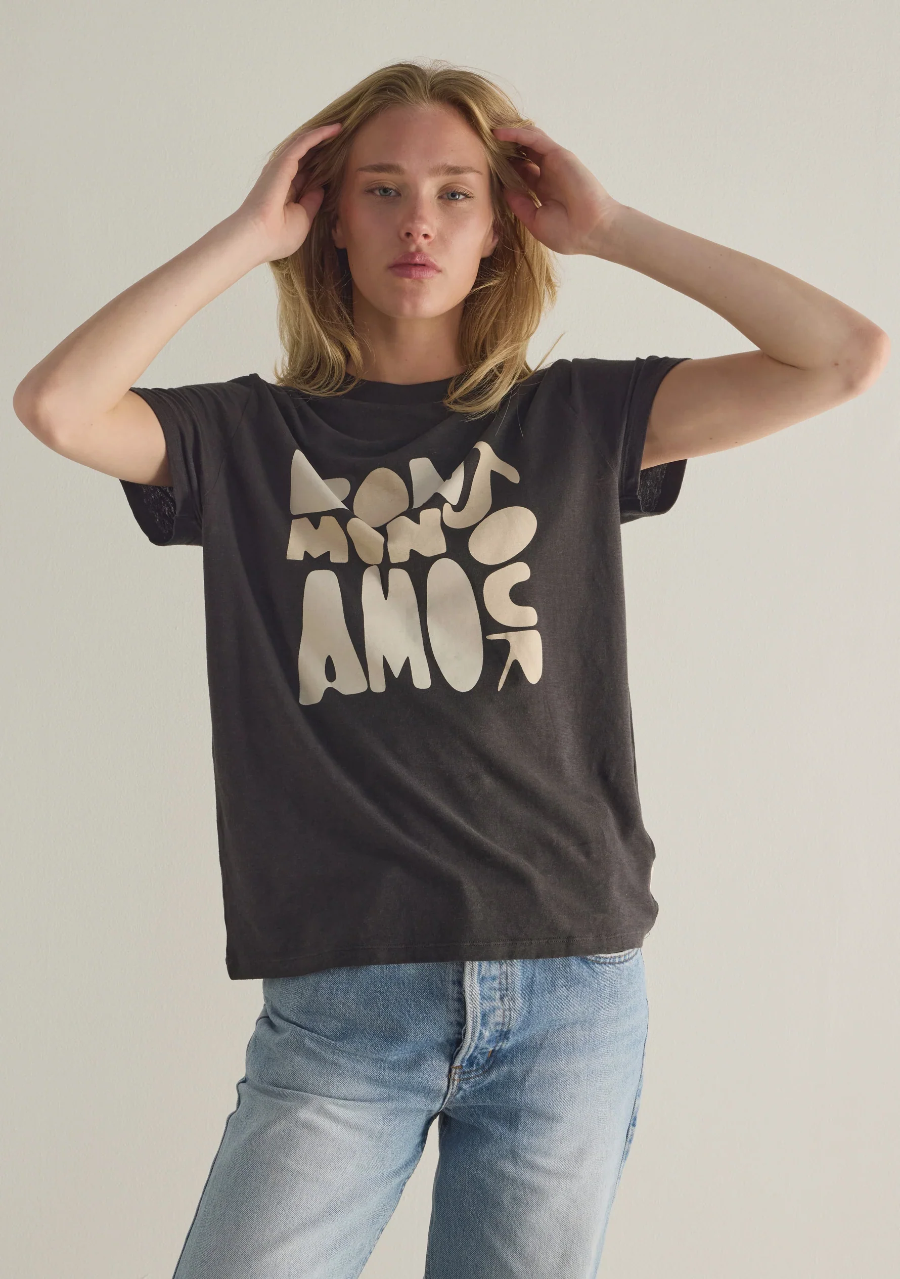 AUGUSTE THE LABEL Womens Bonjour Classic Tee in Black
