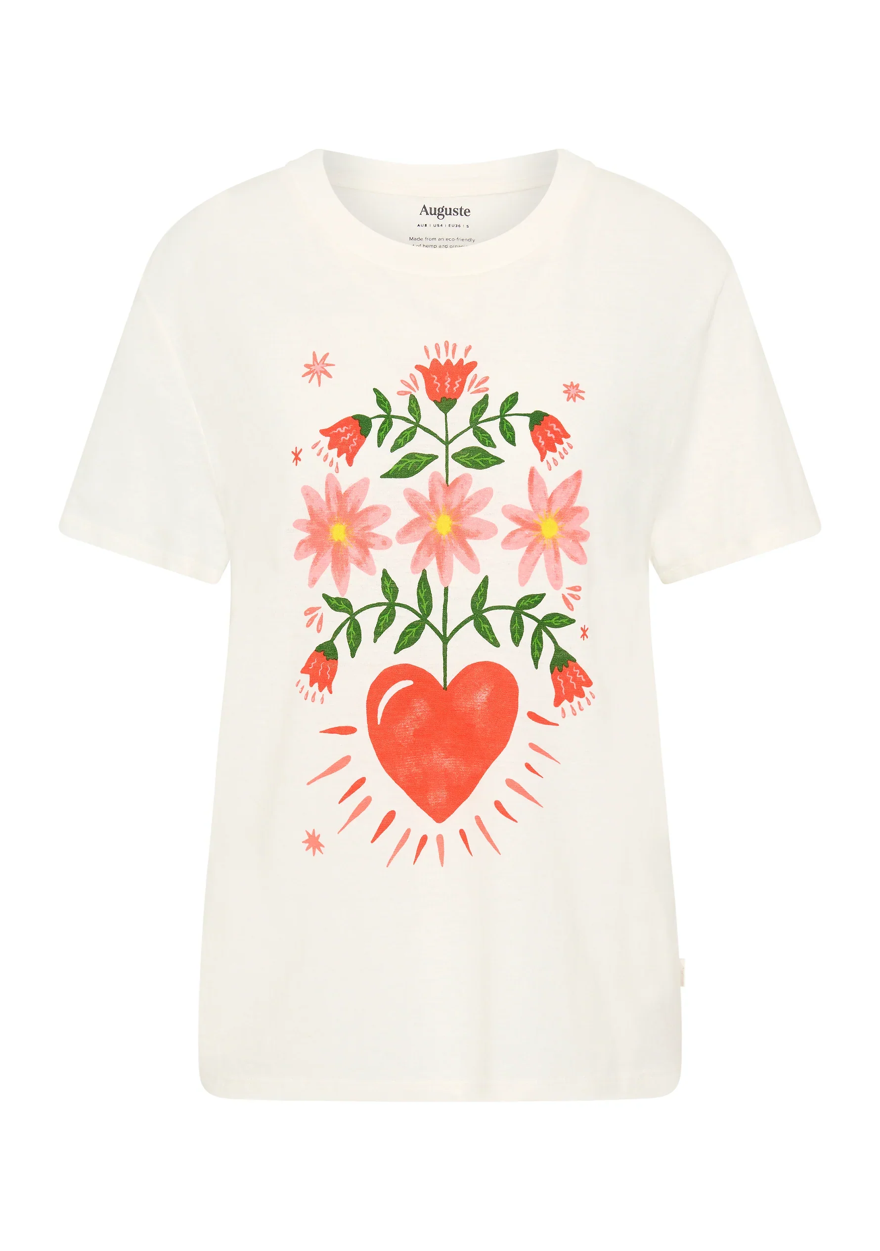 AUGUSTE THE LABEL Womens Fallen Hearts Classic Tee - Off White - Image 4
