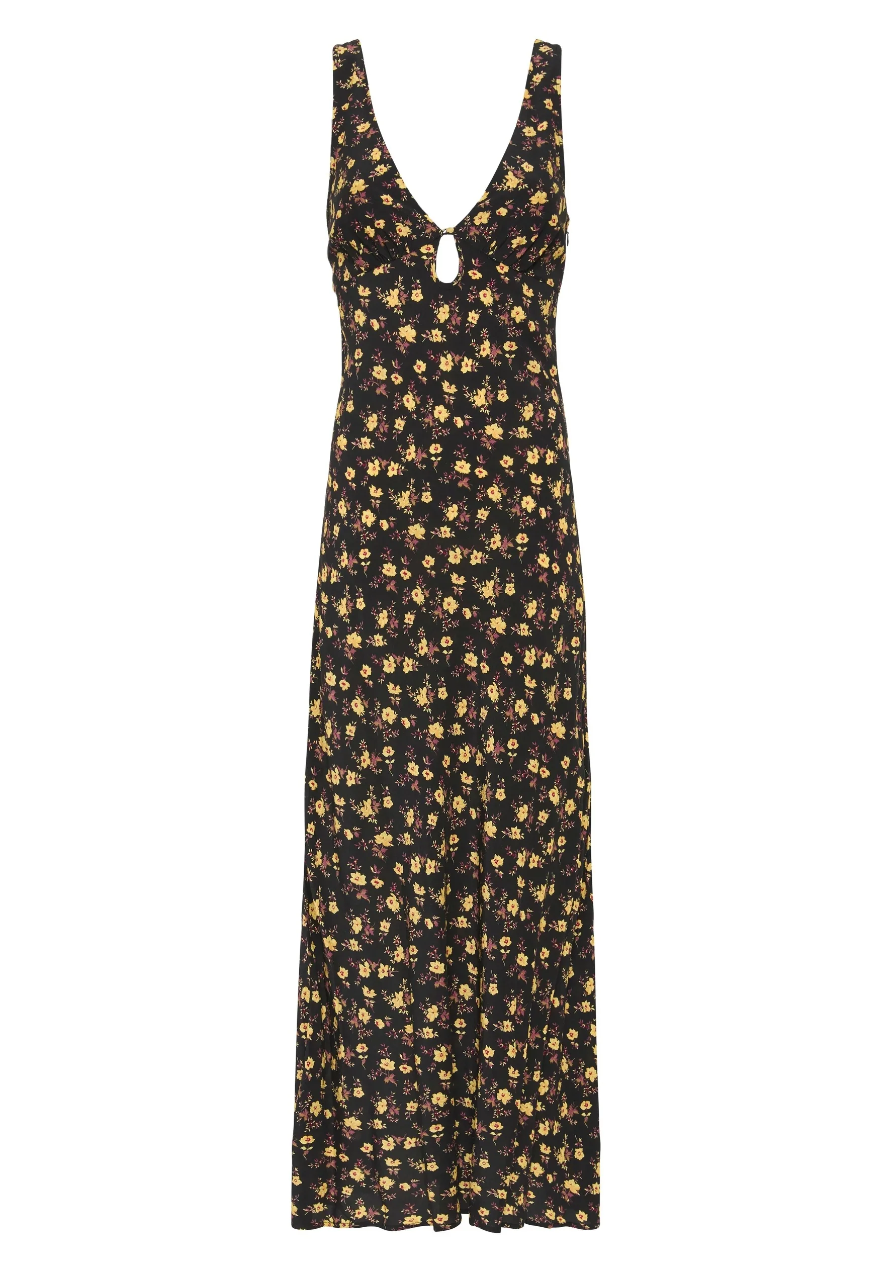 AUGUSTE THE LABEL Womens Iona Midi Dress - Black Eloise Ditsy Floral - Image 8