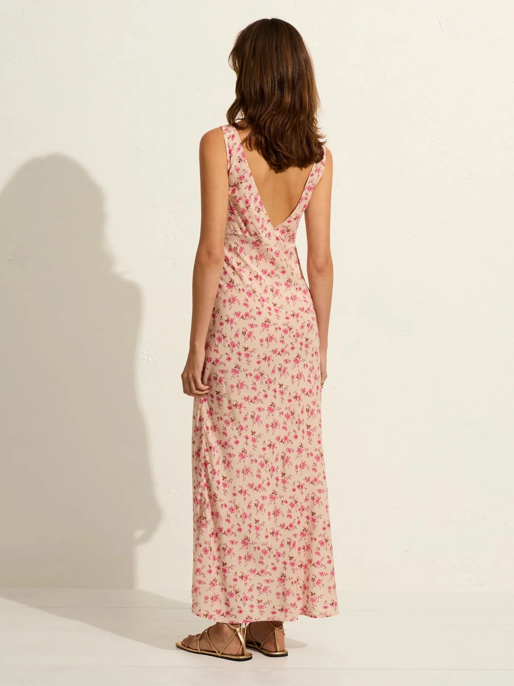 AUGUSTE THE LABEL Womens Iona Midi Dress -  Oat Eloise Ditsy Floral - Image 3