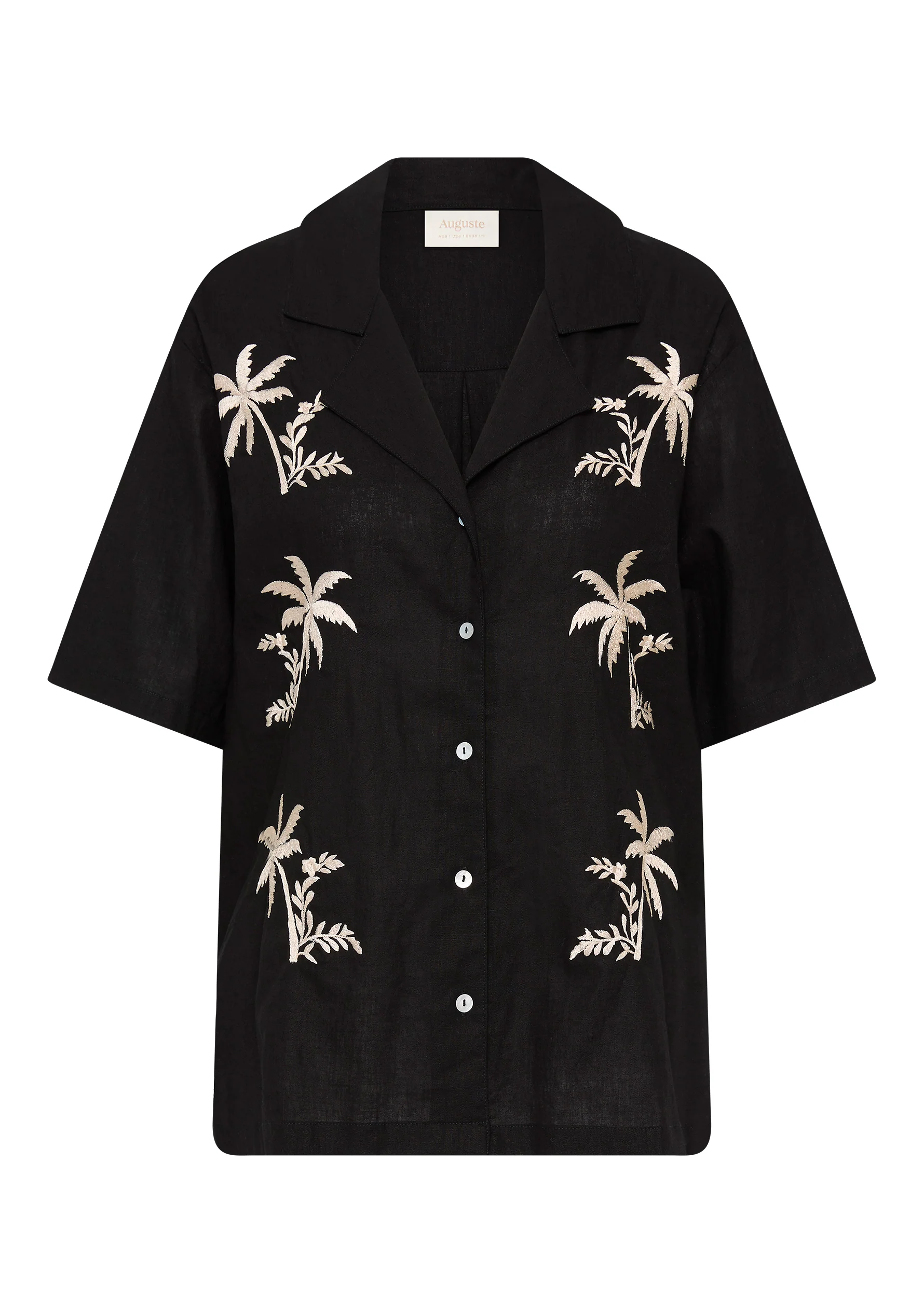 AUGUSTE THE LABEL Womens Joe Linen Shirt - Black - Image 7