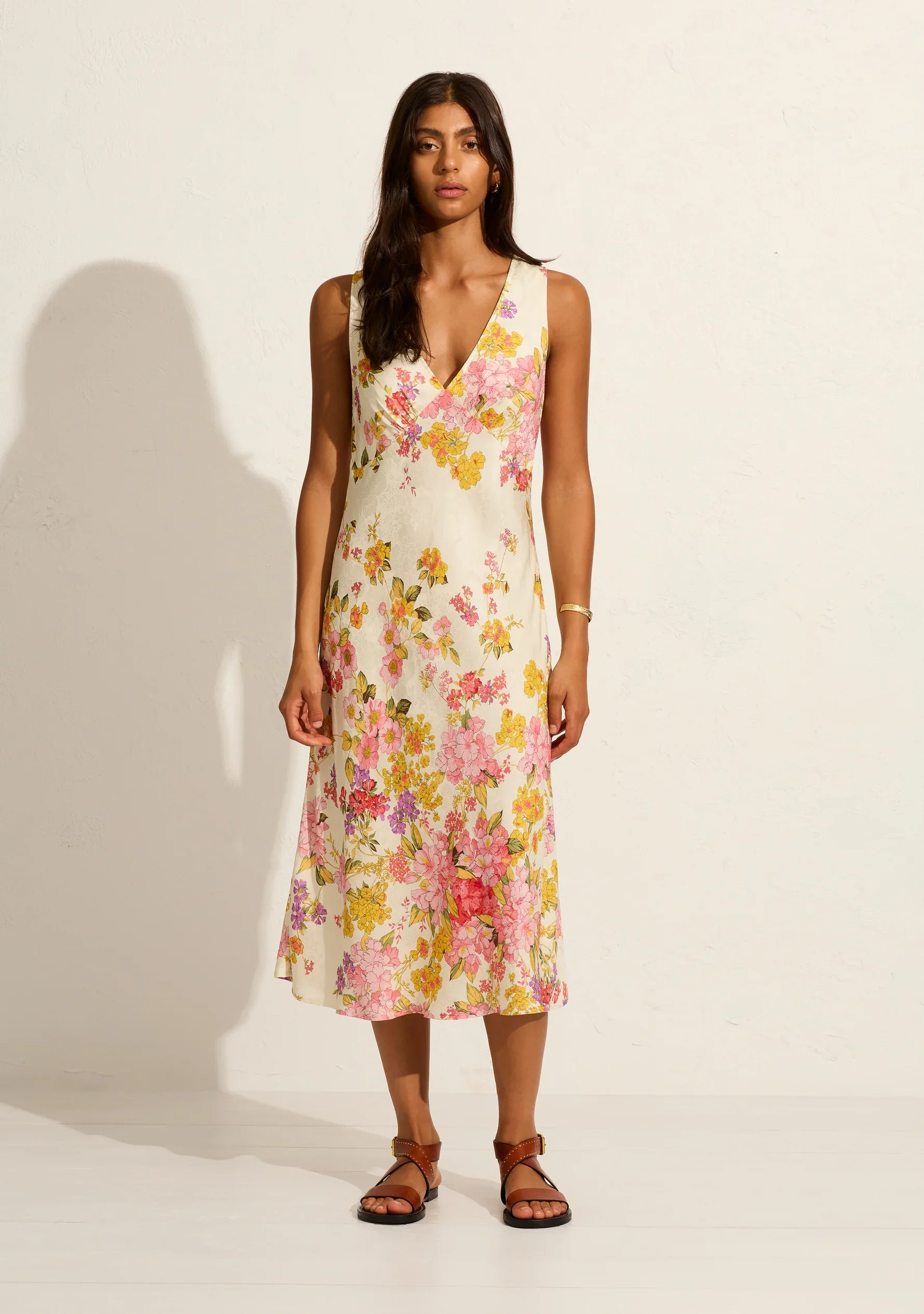 AUGUSTE THE LABEL Womens Lara Midi Dress - Off White - Image 4