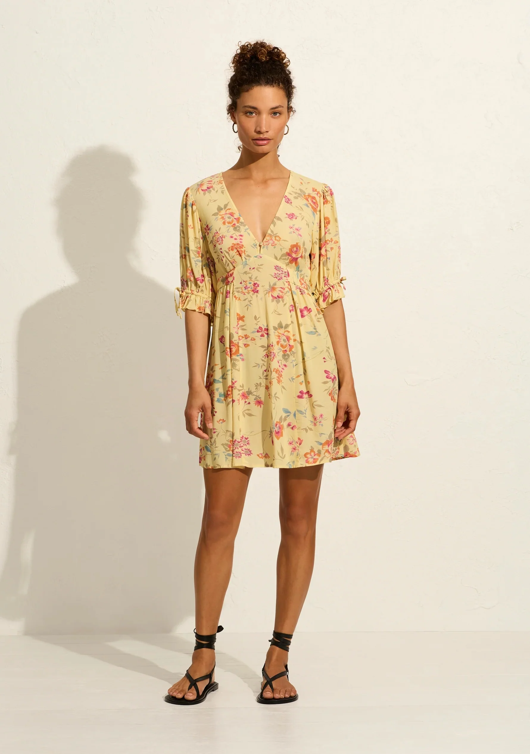 AUGUSTE THE LABEL Womens Nereida Mini Dress Lemon - Image 3