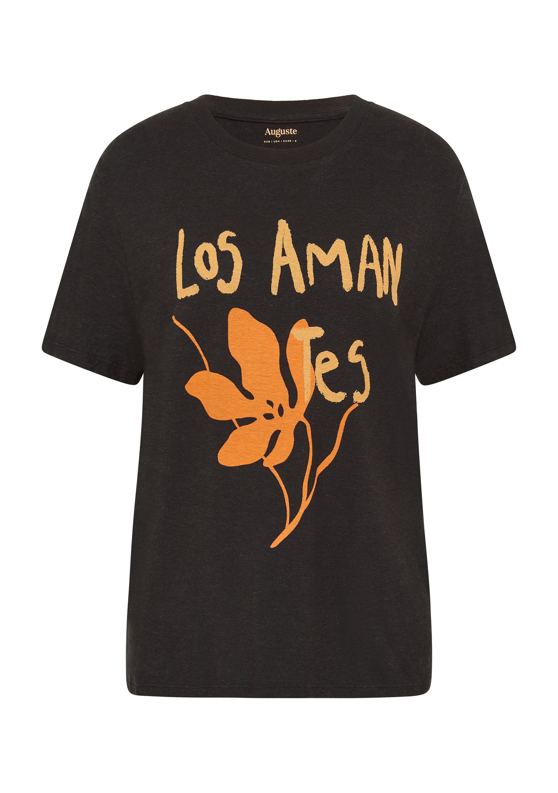 AUGUSTE THE LABEL Womens Spanish Lovers Classic Tee - Washed Black - Image 4