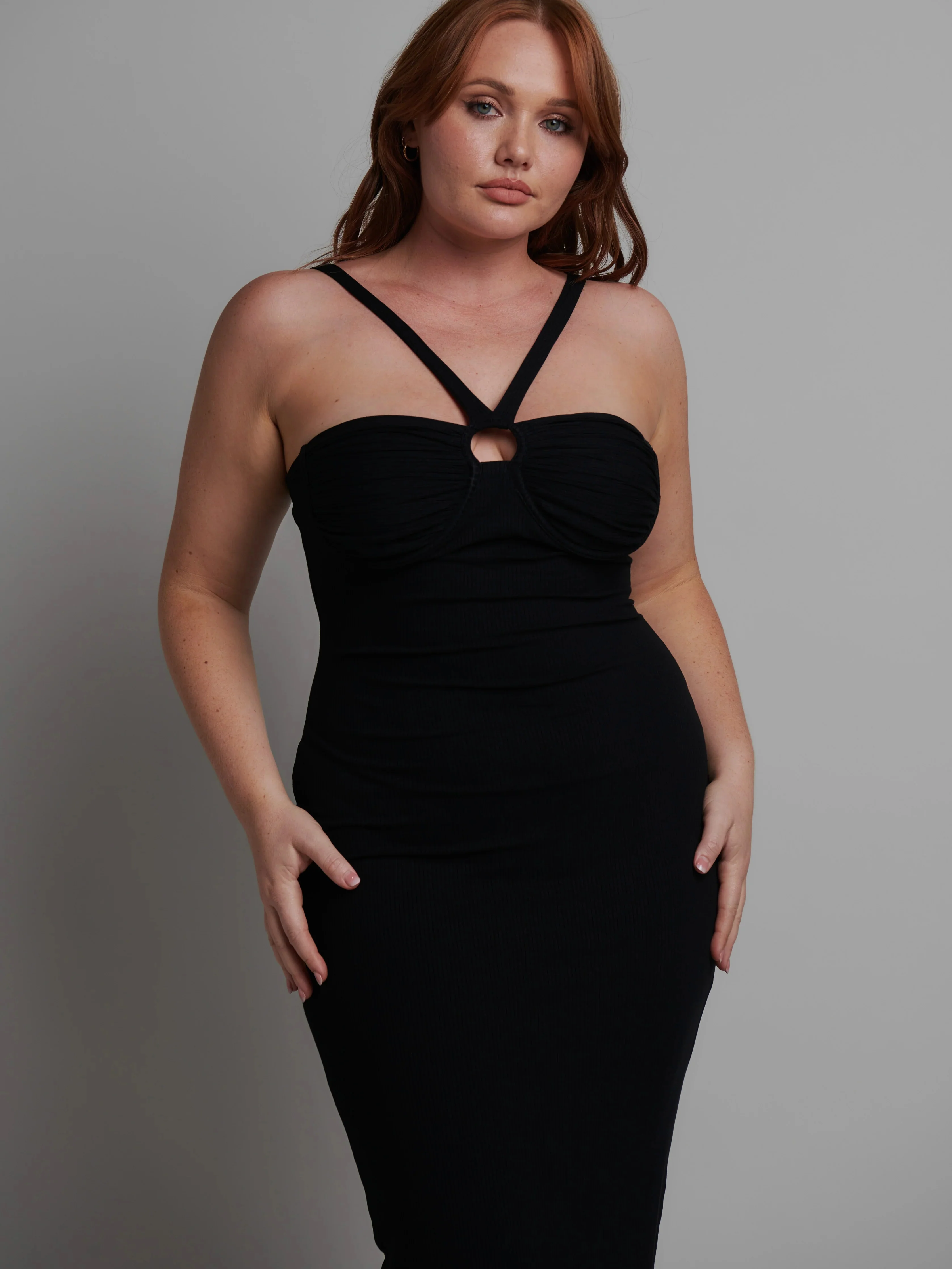 BAYSE BRAND Womens Ashby Midi Dress Black - Image 6