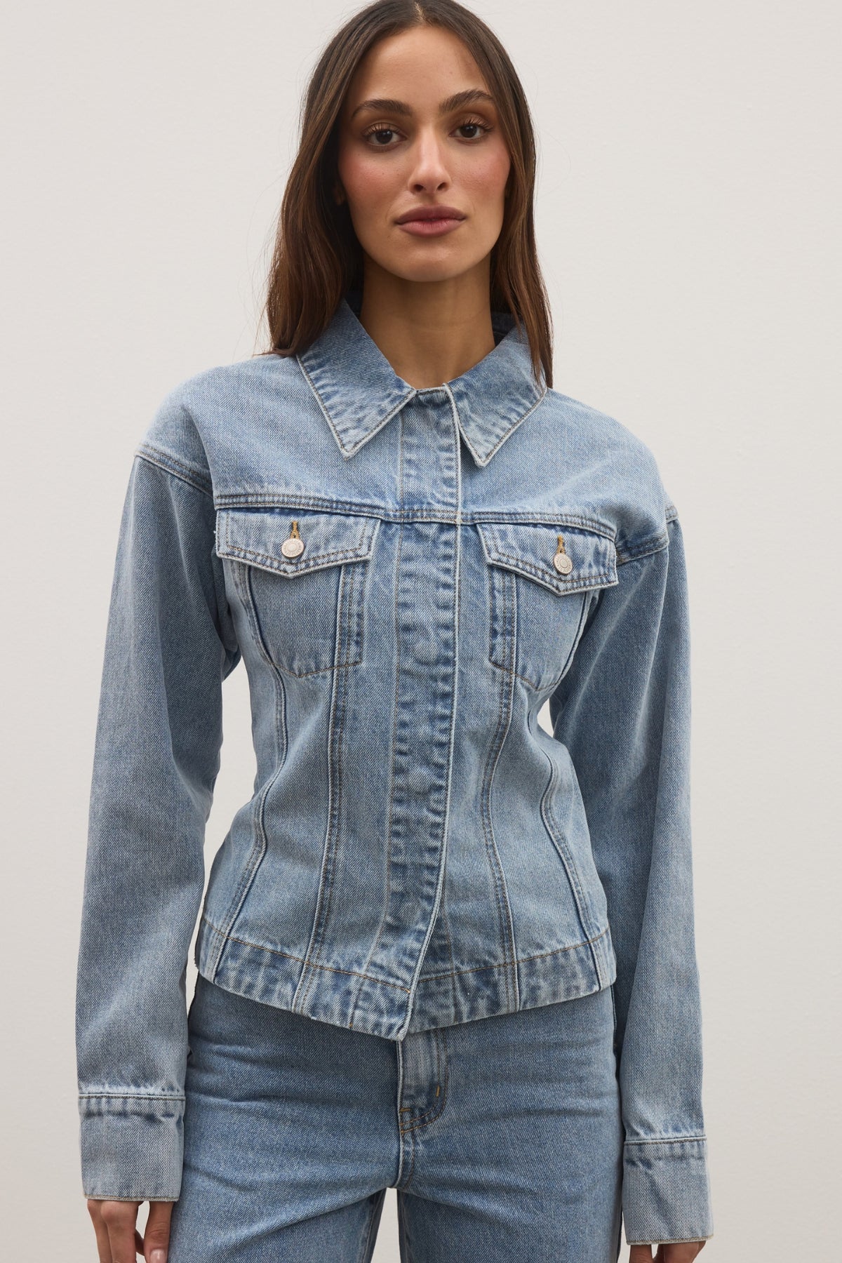 BAYSE BRAND Womens Aven Denim Jacket in Atlanta Blue