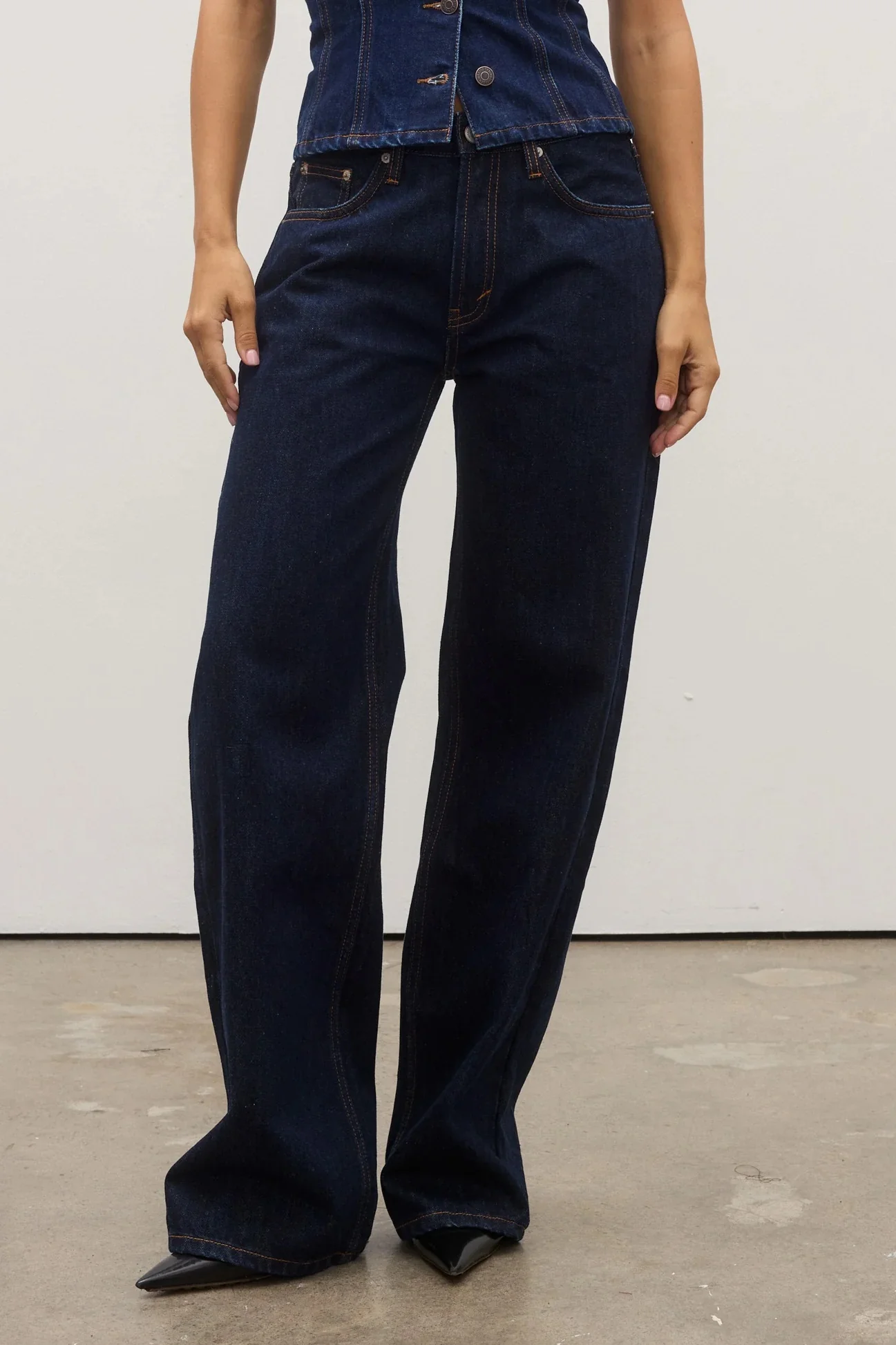 BAYSE BRAND Womens Avery Mid Rise Jean Dark Indigo