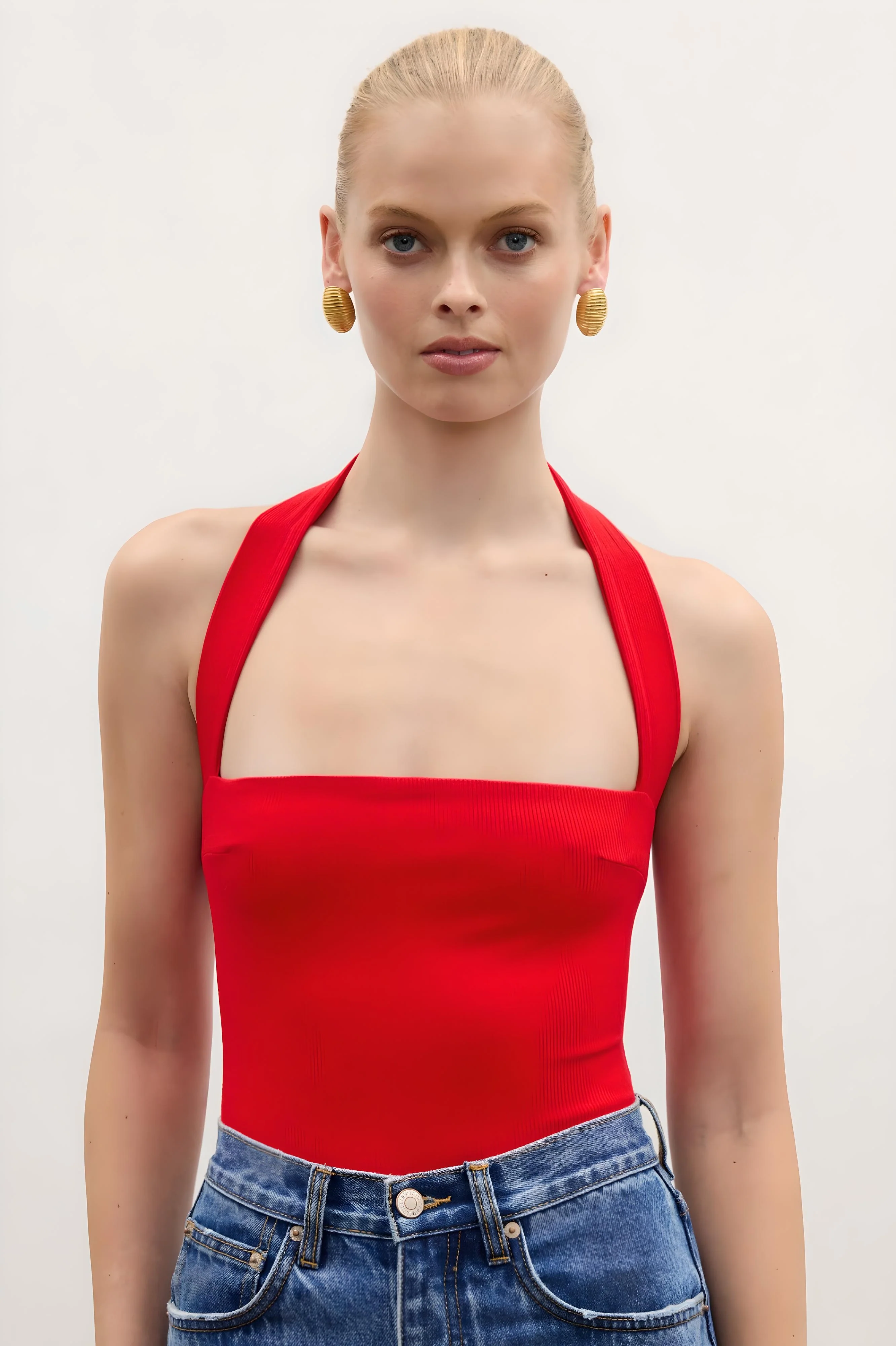 BAYSE BRAND Womens Karlita Bodysuit - Red - Image 2